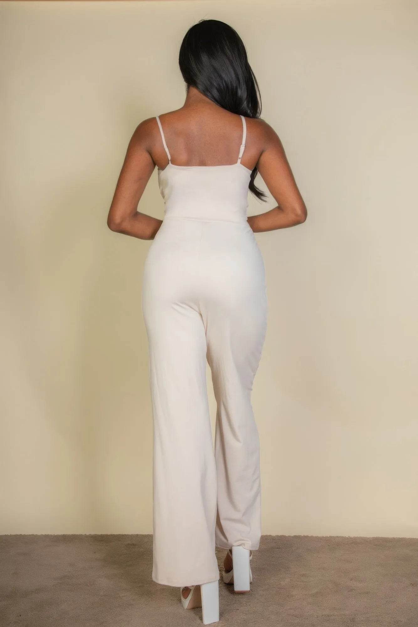 V-neck Camisole Jumpsuit - Bona Fide Fashion