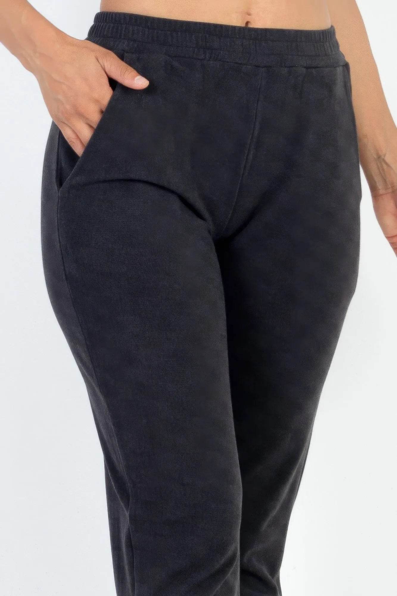 Ribbed Side Pocket Joggers - Bona Fide Fashion