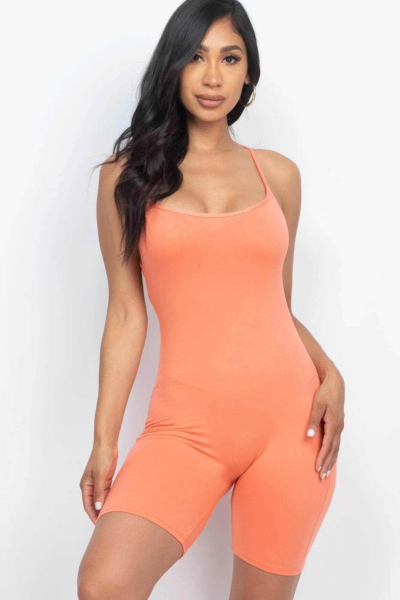 Crossback Bodycon Romper - Bona Fide Fashion