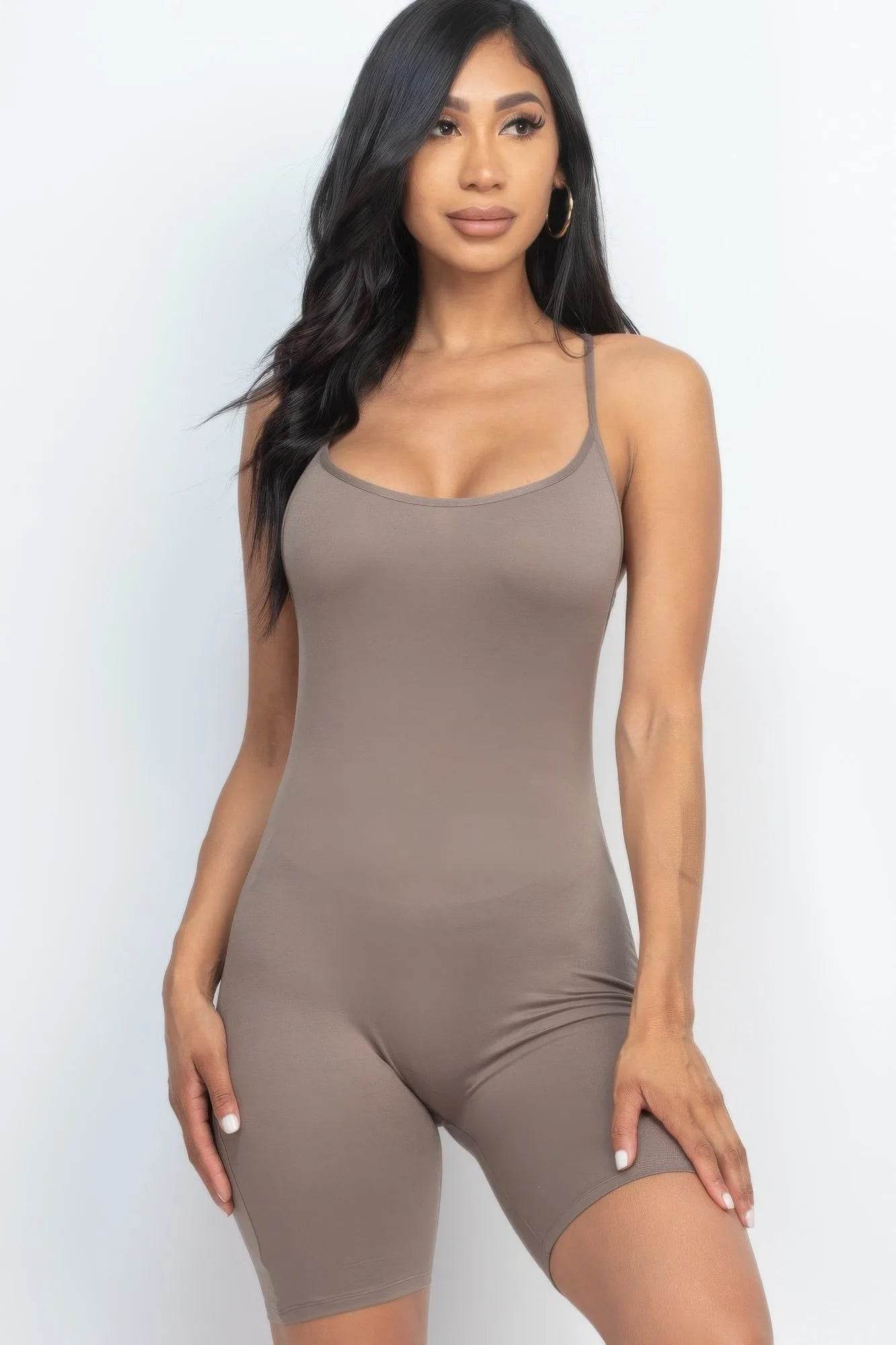 Crossback Bodycon Romper - Bona Fide Fashion