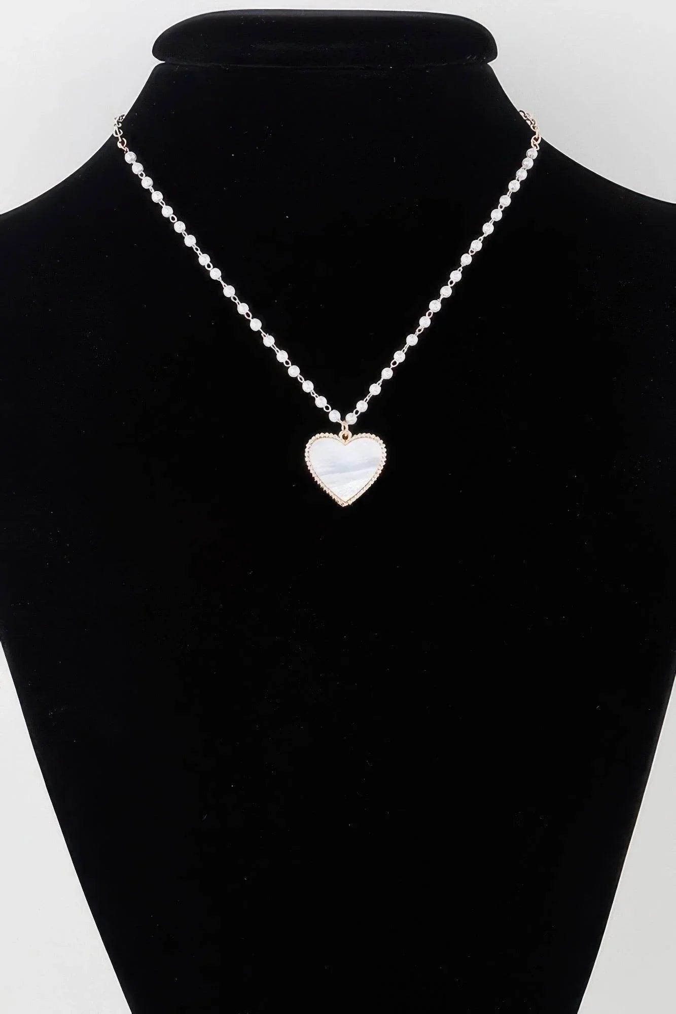 Pearled Marble Heart Necklace - Bona Fide Fashion