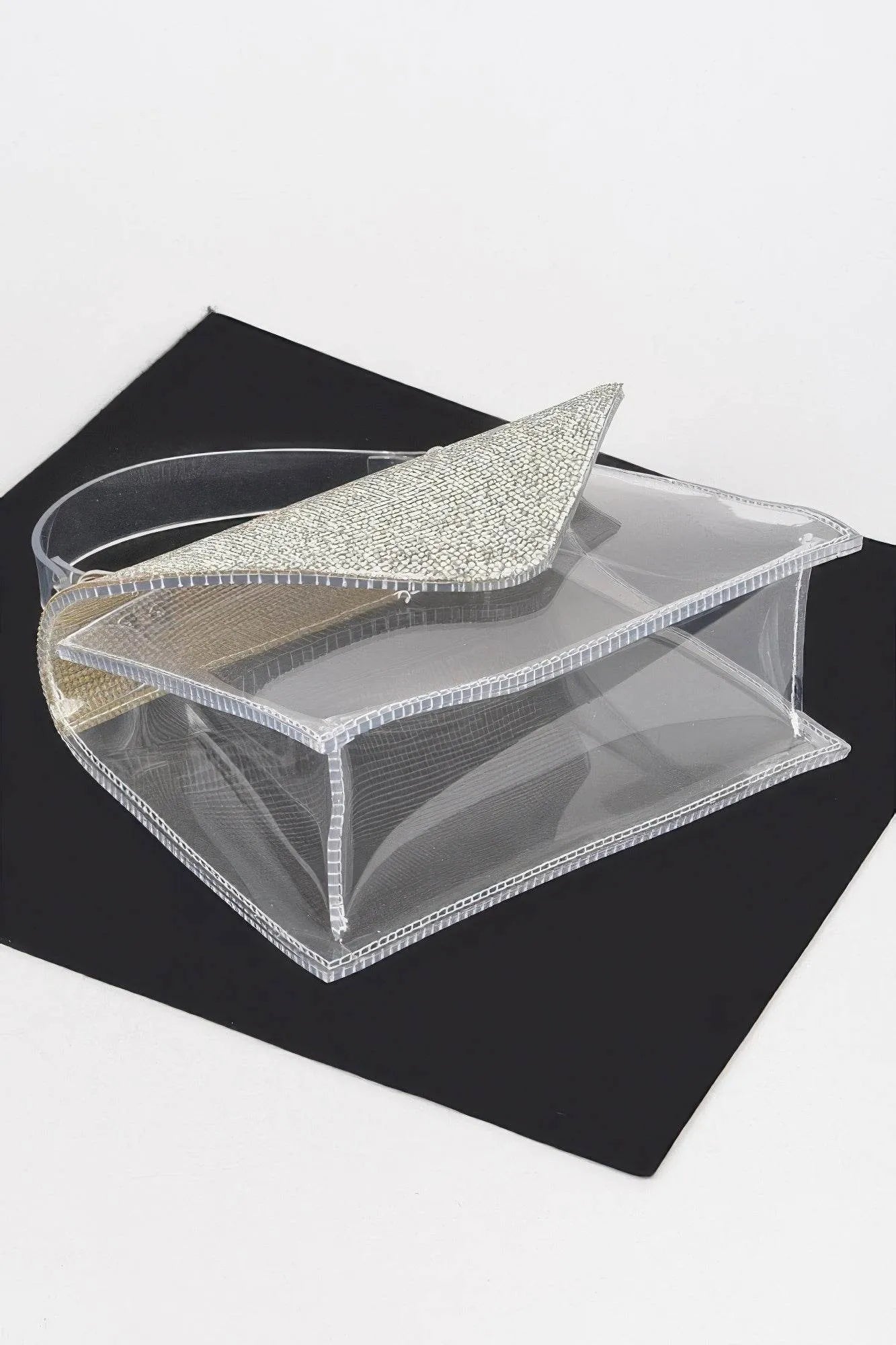 Transparent Rhinestone Top Handle Flap Bag - Bona Fide Fashion