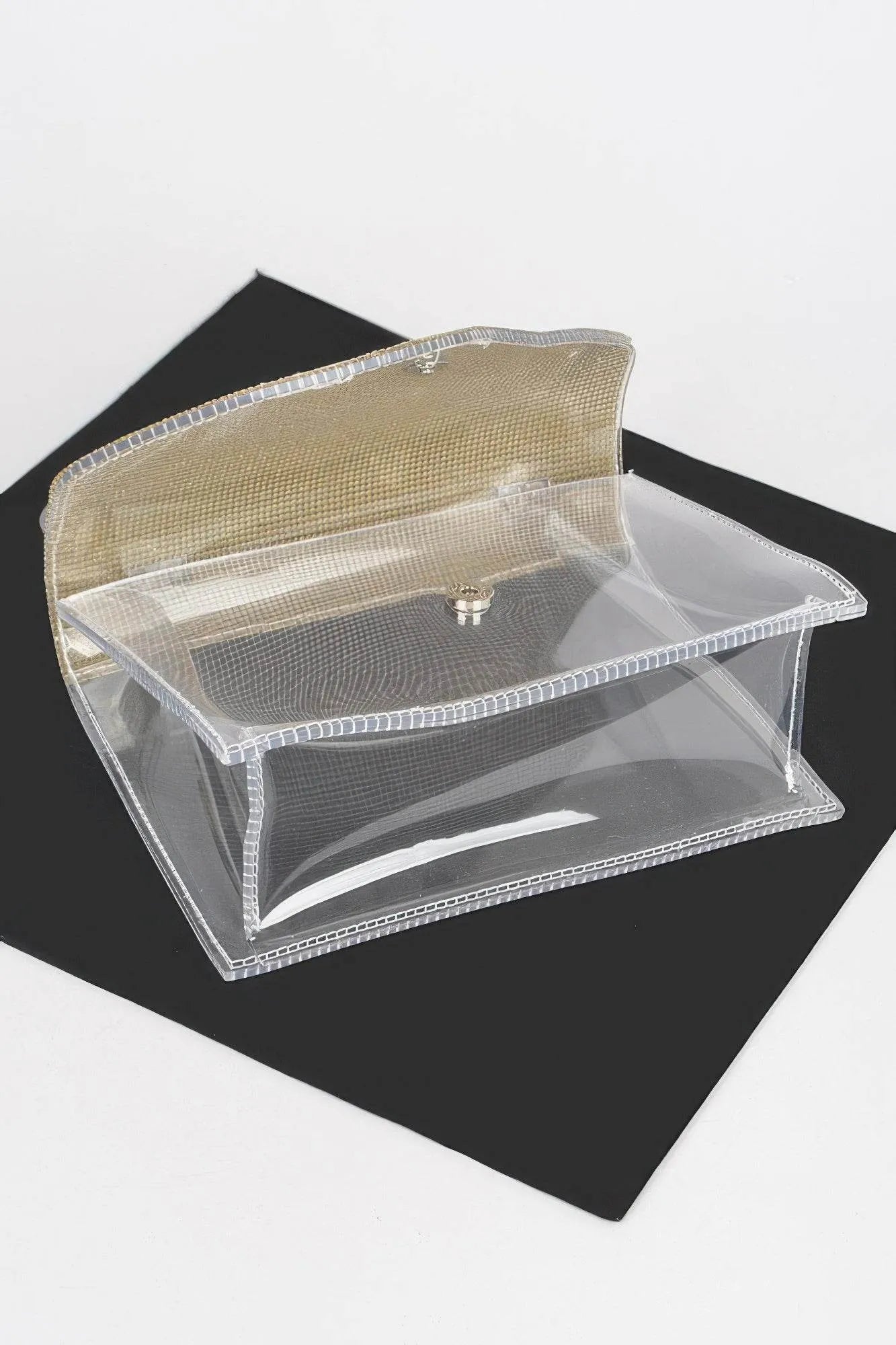 Transparent Rhinestone Top Handle Flap Bag - Bona Fide Fashion