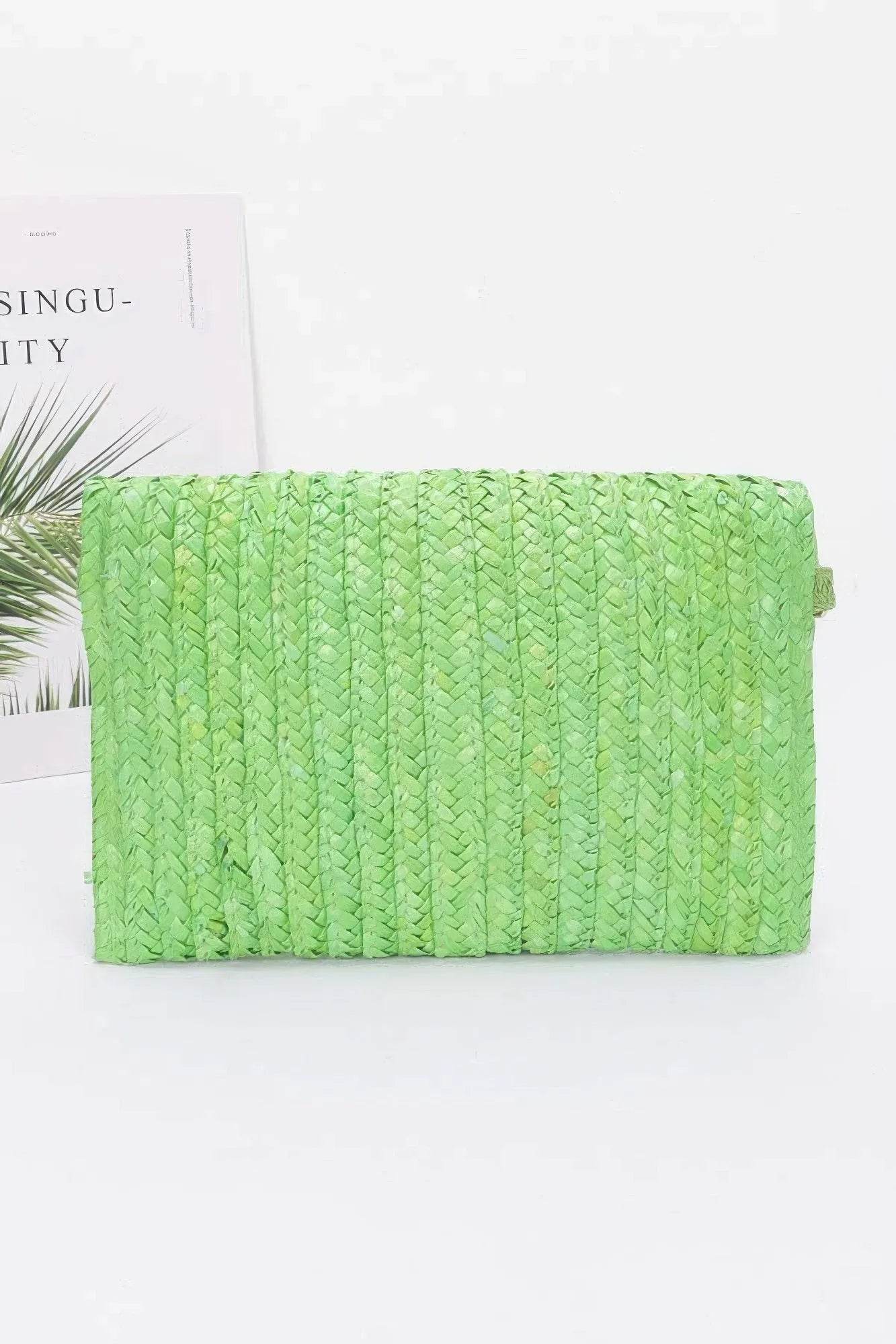 Straw Pom Pom Flap Bag - Bona Fide Fashion