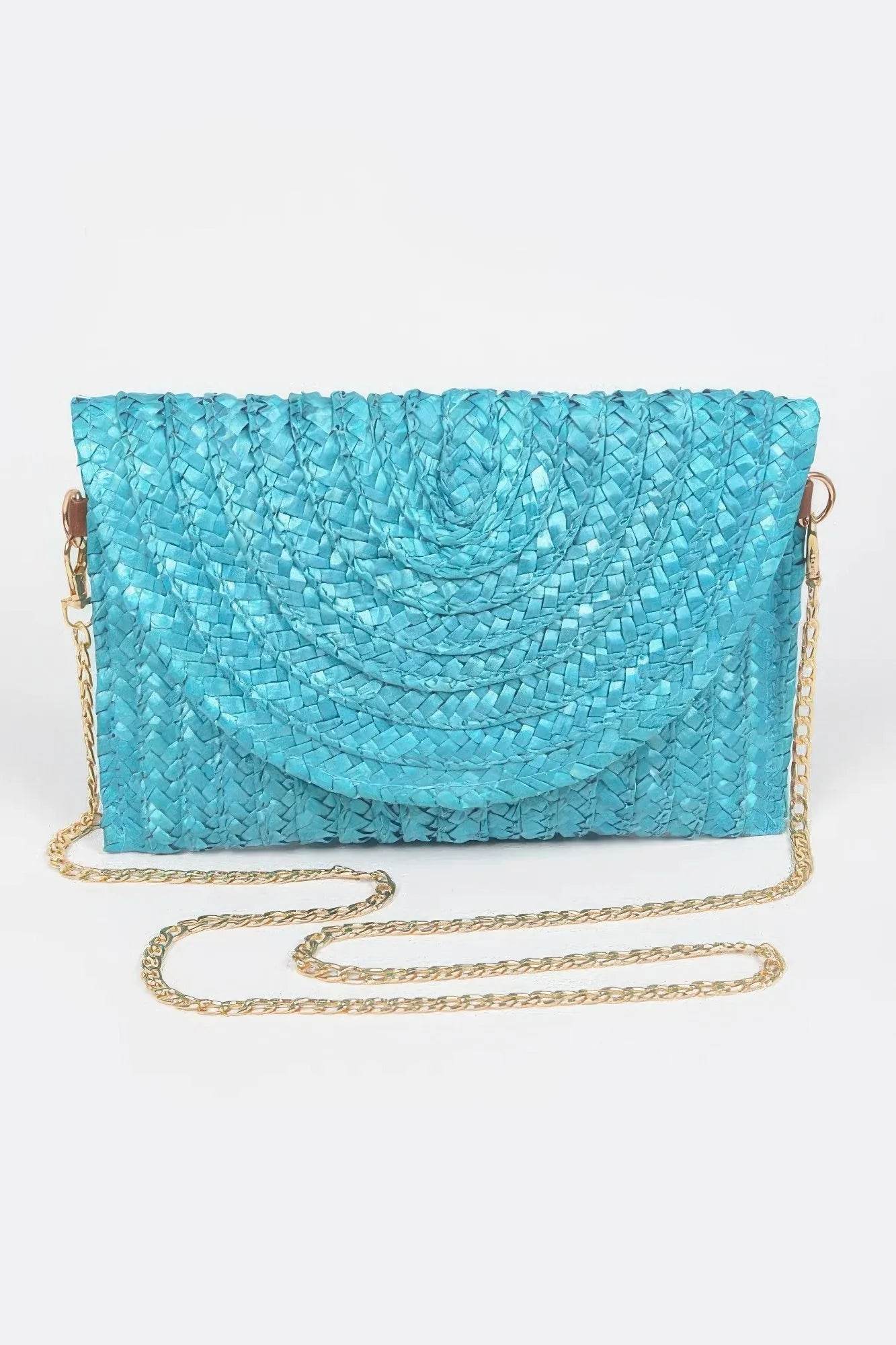 Straw Pom Pom Flap Bag - Bona Fide Fashion
