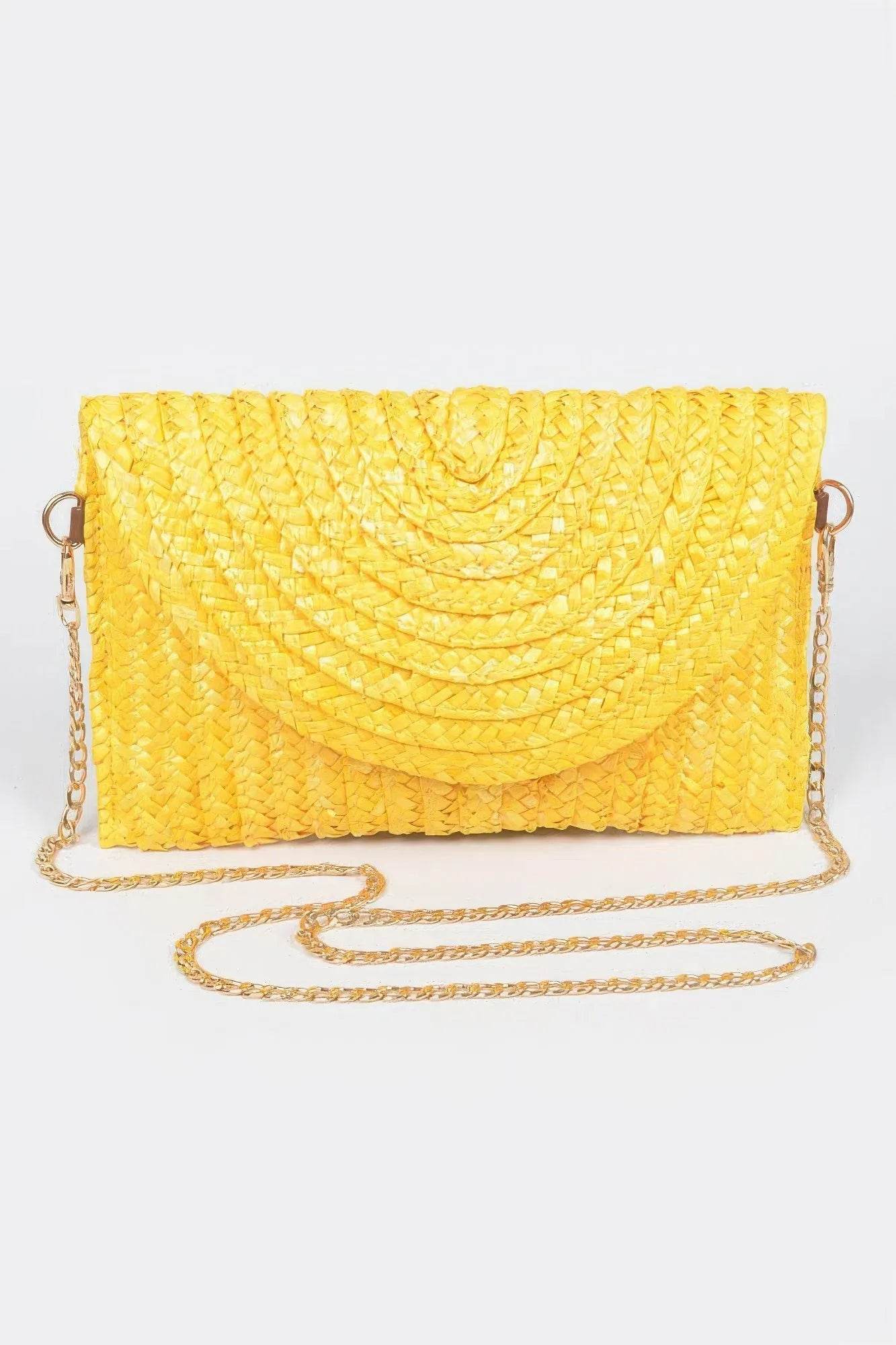 Straw Pom Pom Flap Bag - Bona Fide Fashion