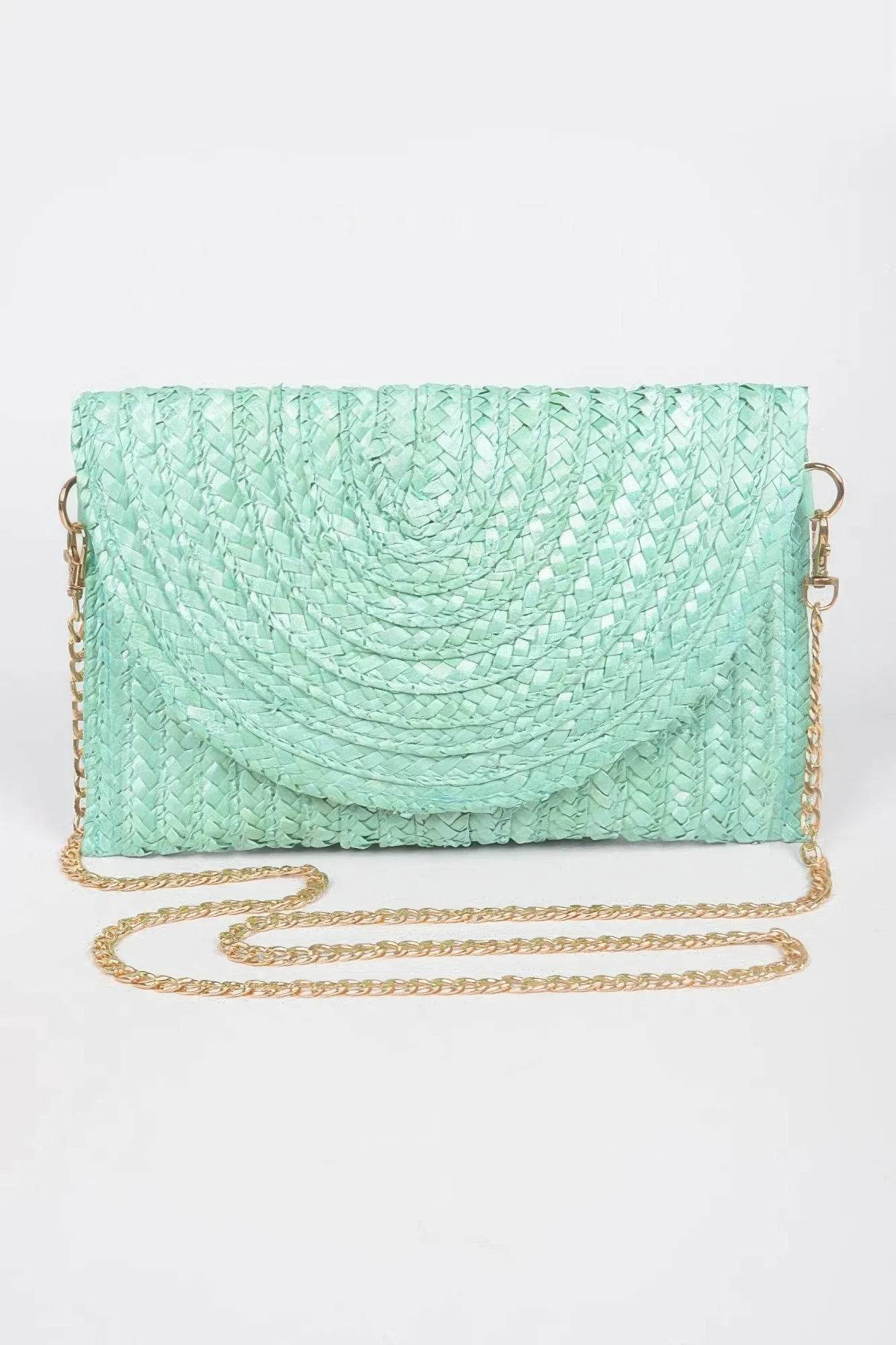 Straw Pom Pom Flap Bag - Bona Fide Fashion