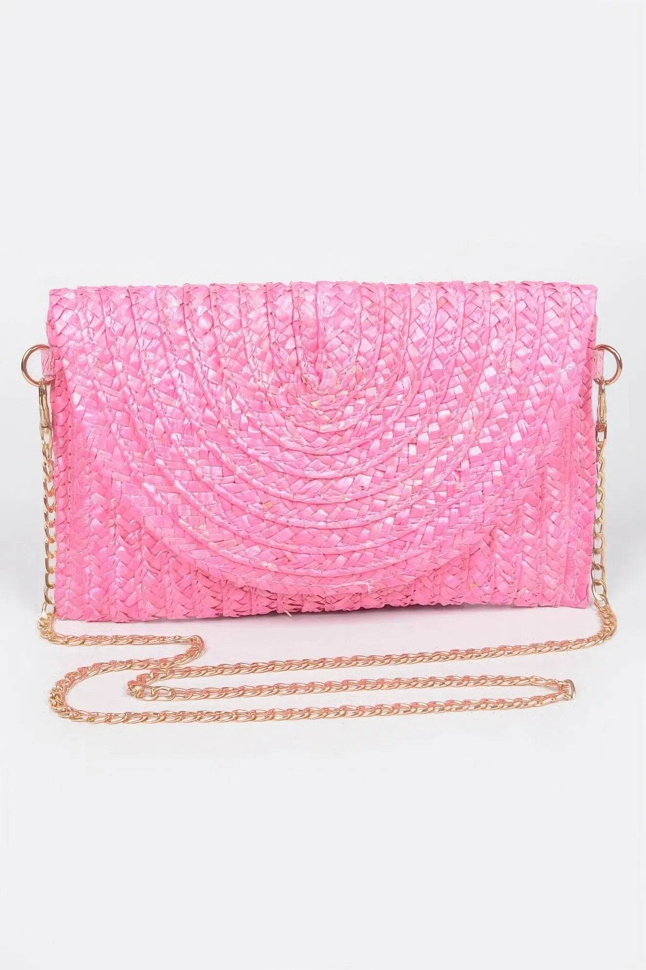 Straw Pom Pom Flap Bag - Bona Fide Fashion