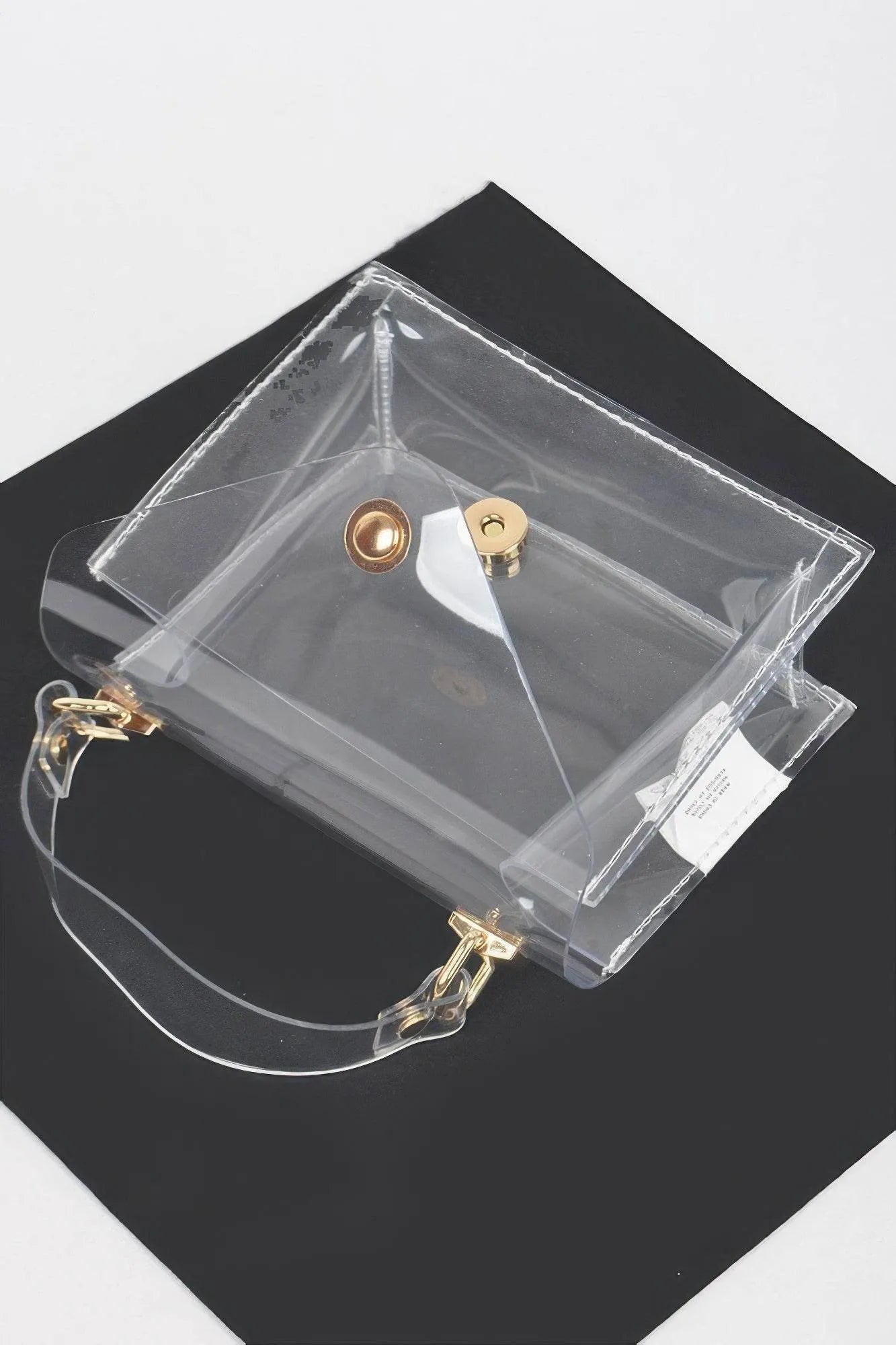 Clear Pvc Top Handle Crossbody Bag - Bona Fide Fashion