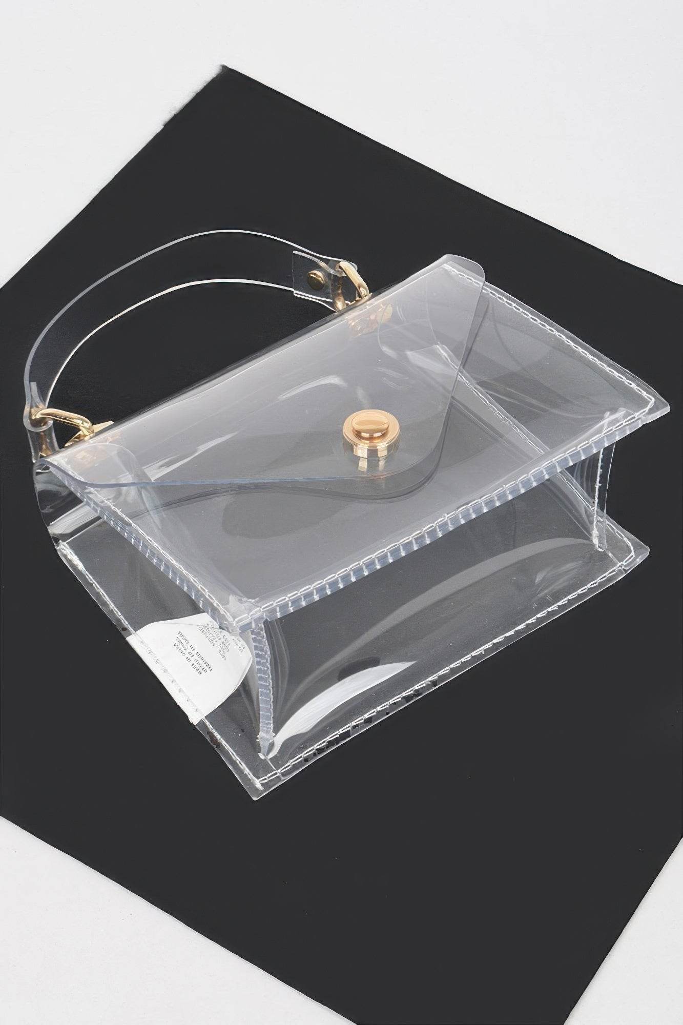 Clear Pvc Top Handle Crossbody Bag - Bona Fide Fashion