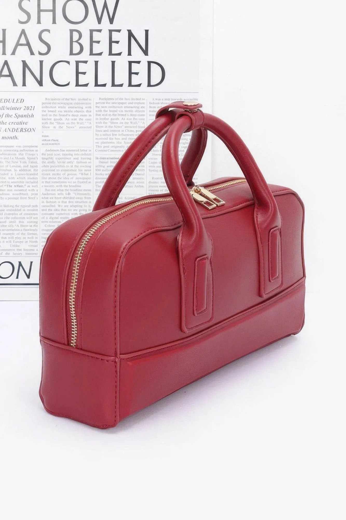 Faux Leather Handbag - Bona Fide Fashion