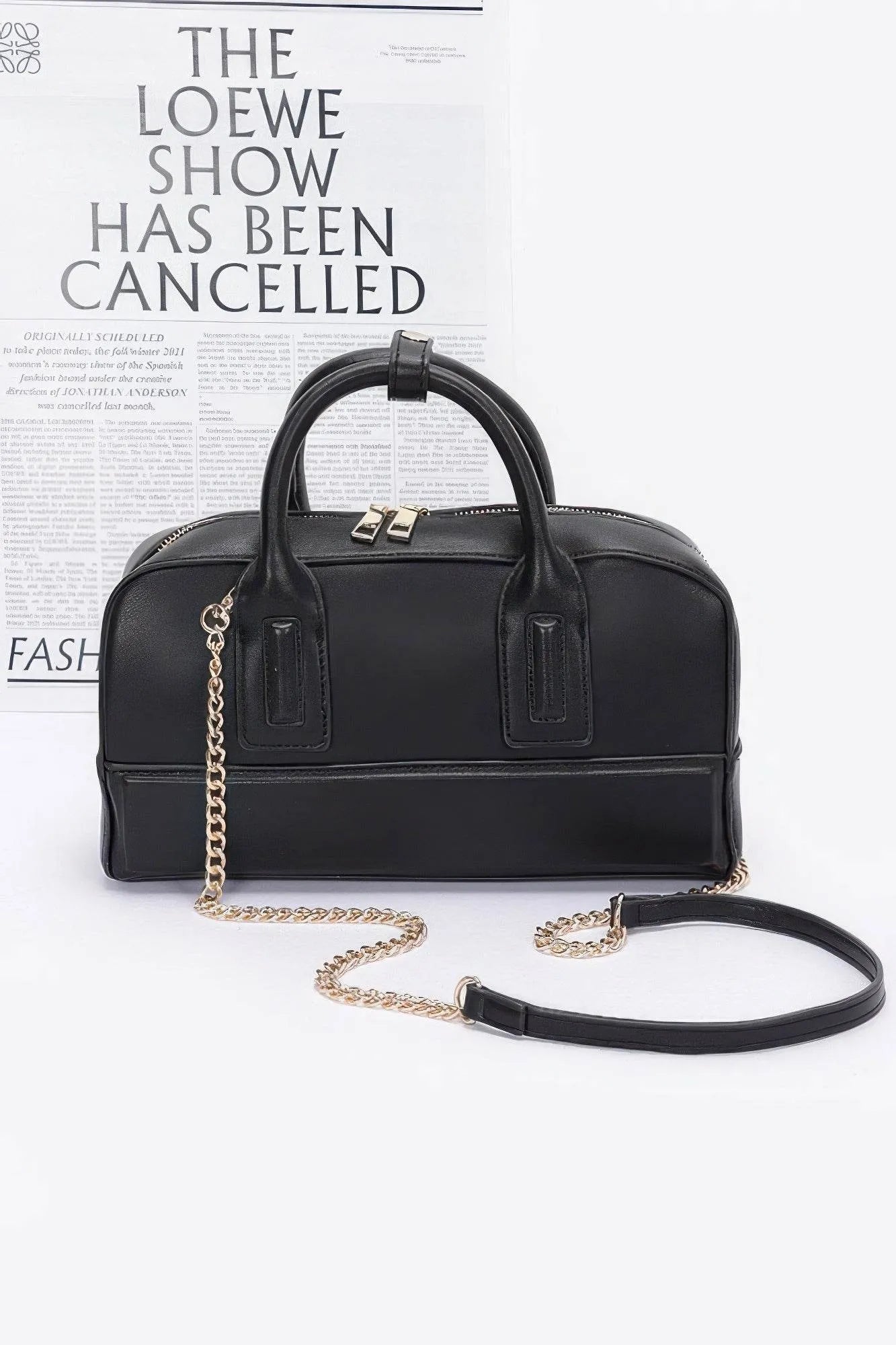Faux Leather Handbag - Bona Fide Fashion