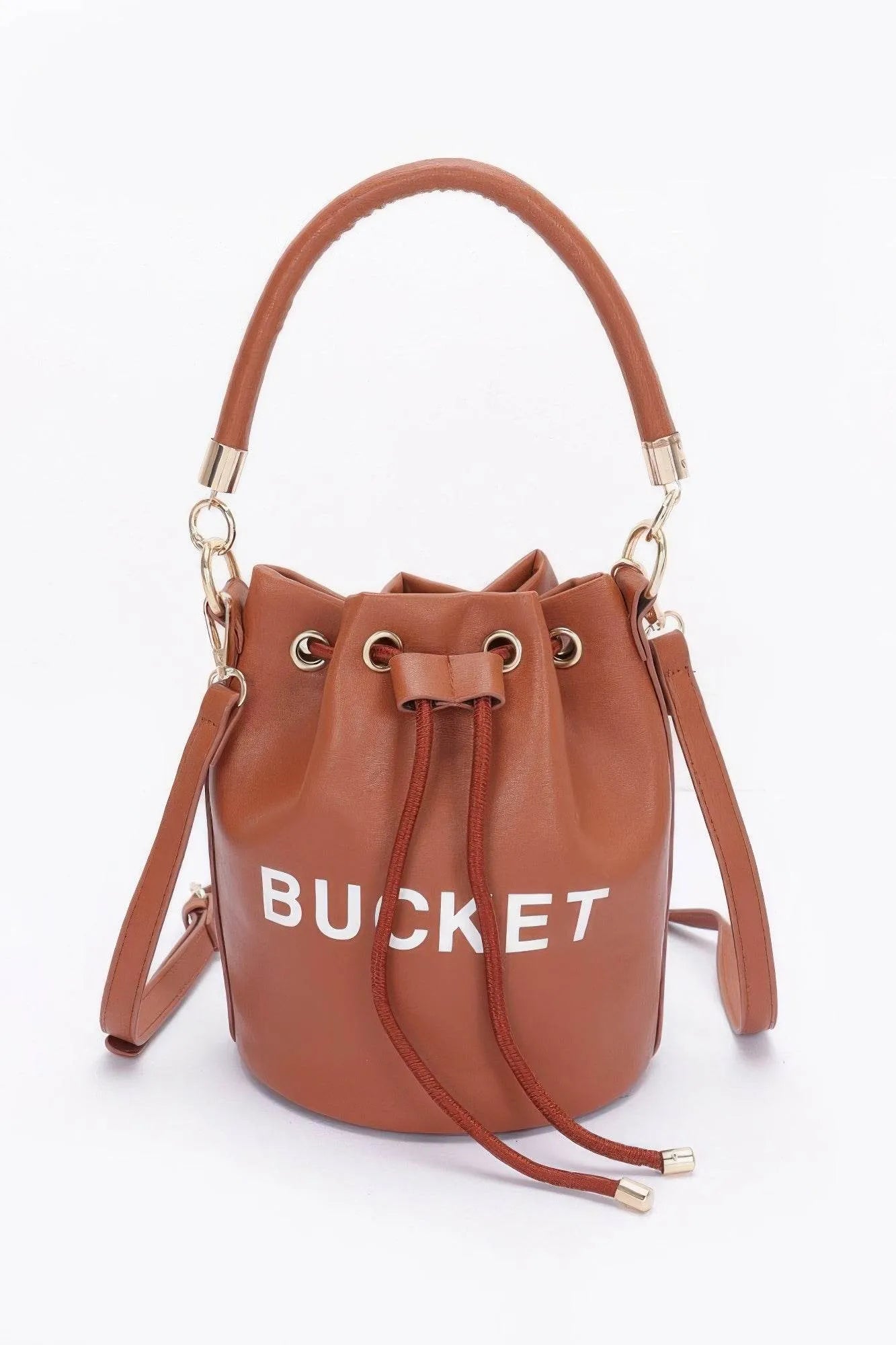 Faux Leather Bucket Bag - Bona Fide Fashion