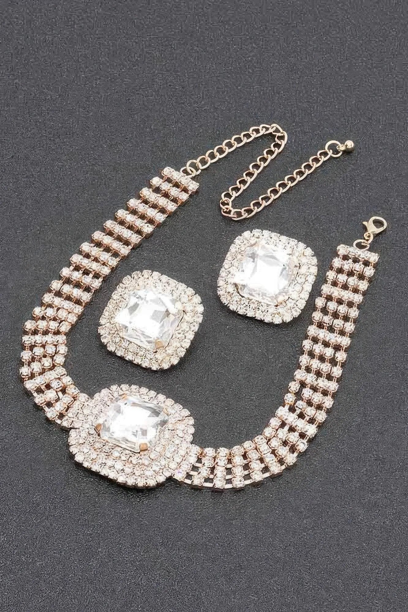 Rhinestone Necklace Set - Bona Fide Fashion
