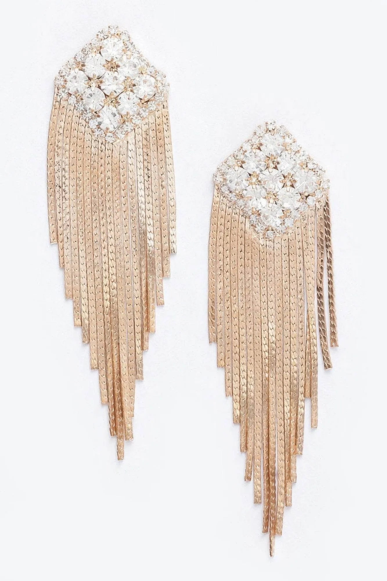 Rhinestone Fringe Earring - Bona Fide Fashion