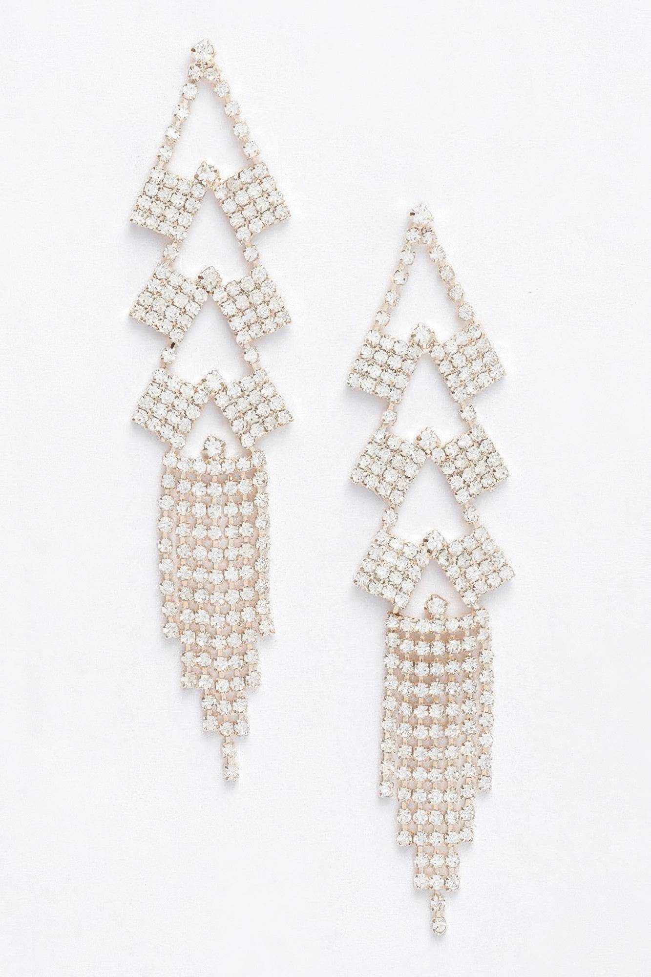 Rhinestone Fringe Earring - Bona Fide Fashion