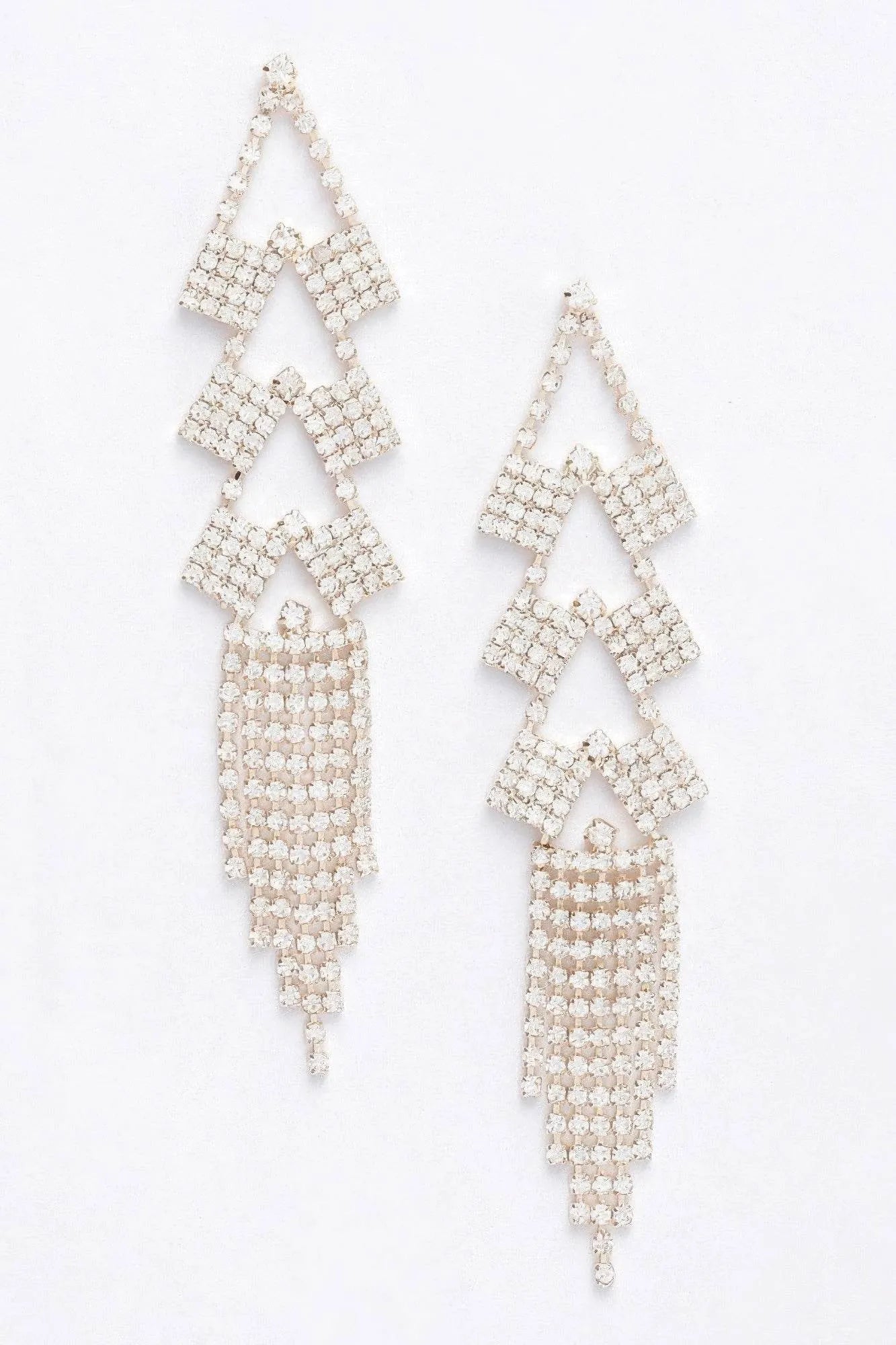 Rhinestone Fringe Earring - Bona Fide Fashion