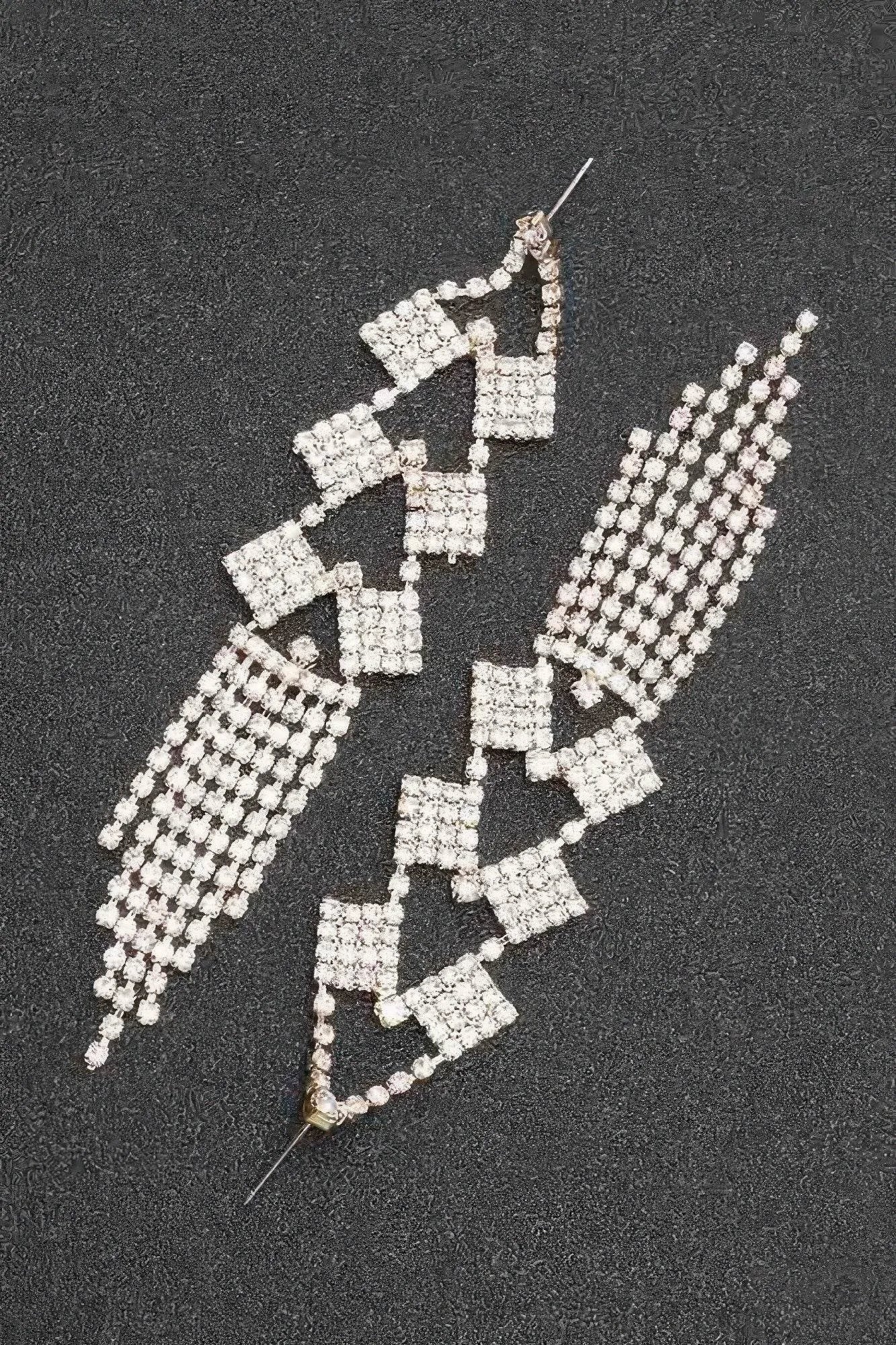 Rhinestone Fringe Earring - Bona Fide Fashion