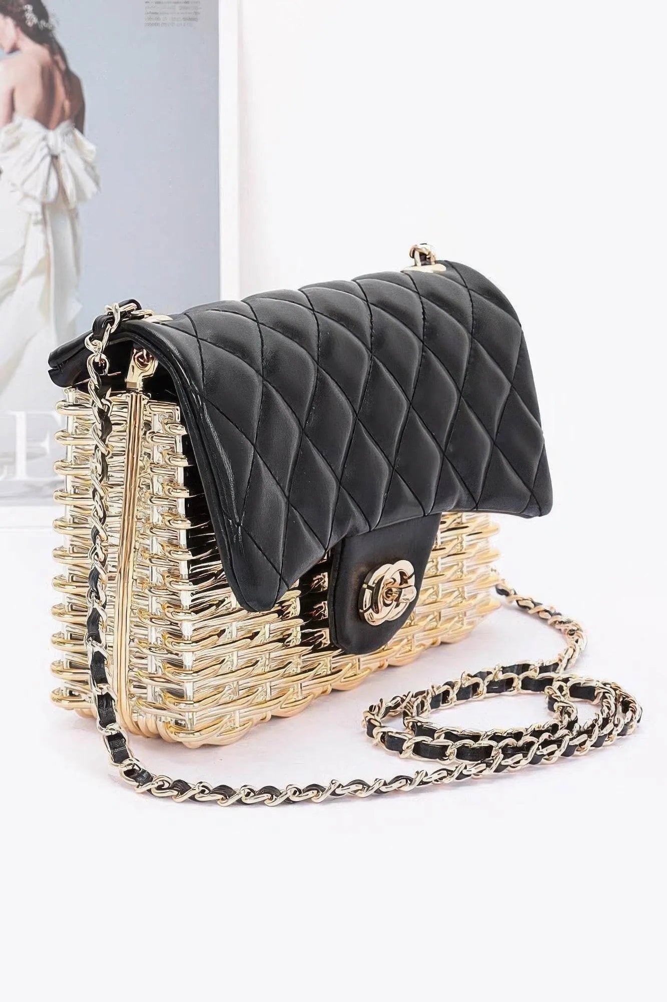 Metallic Acrylic Flap Bag - Bona Fide Fashion