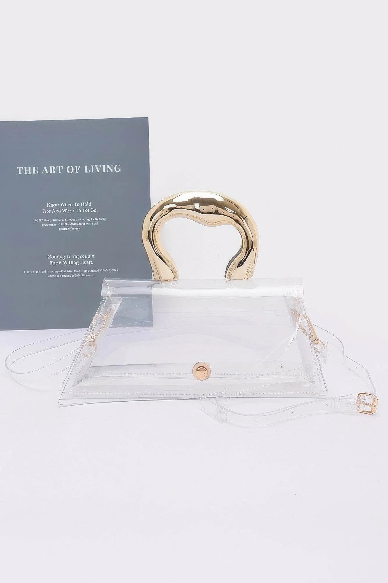 Pvc Clear Metal Handle Flap Bag - Bona Fide Fashion