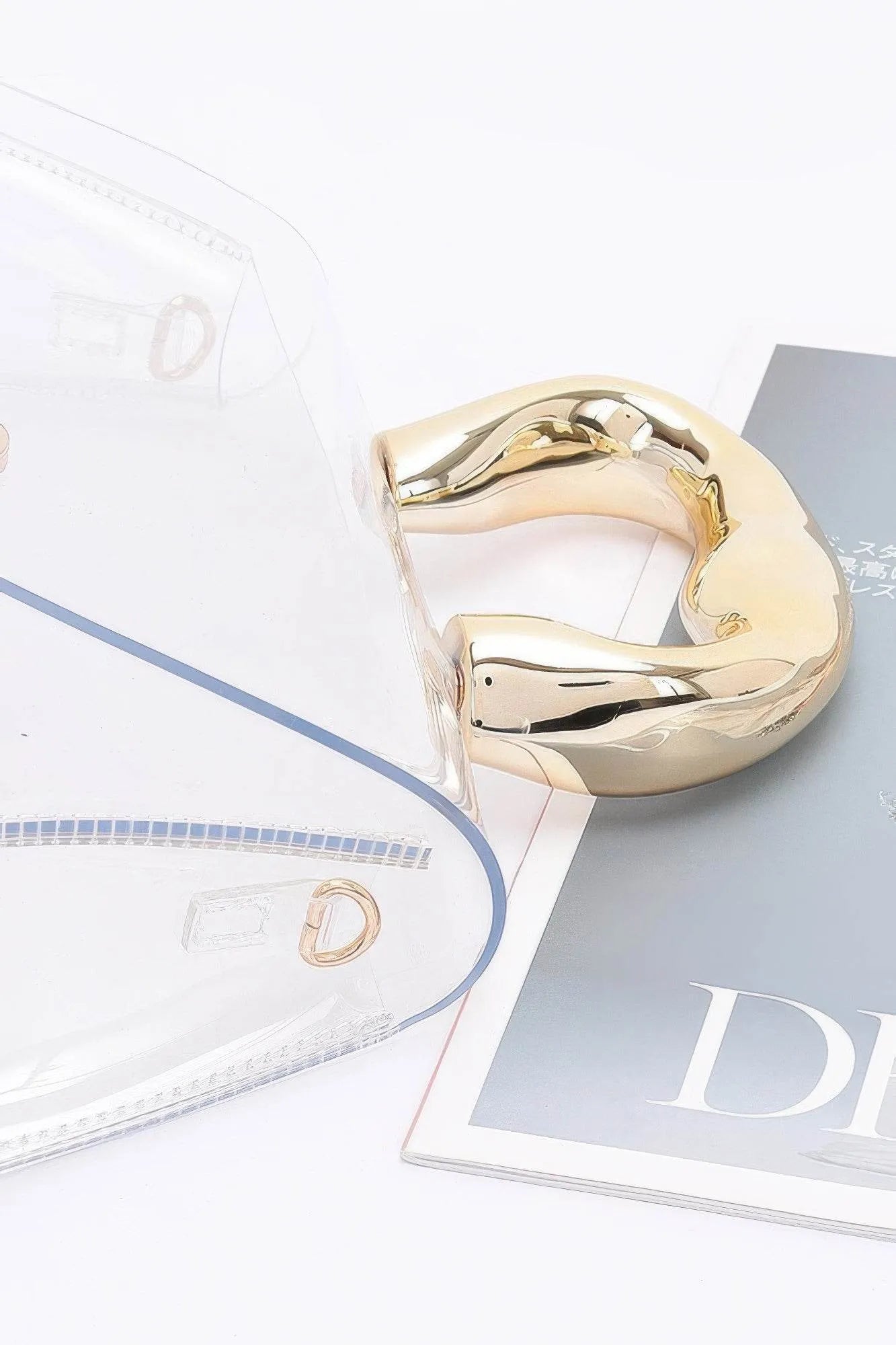 Pvc Clear Metal Handle Flap Bag - Bona Fide Fashion