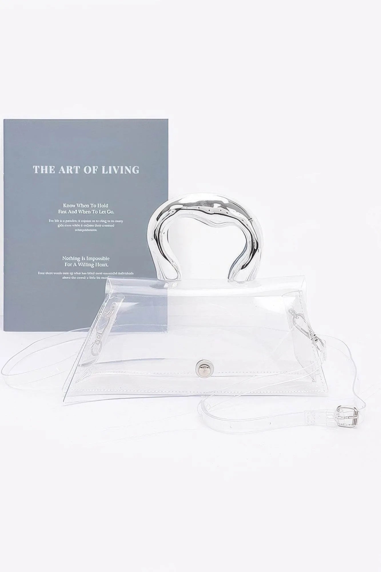 Pvc Clear Metal Handle Flap Bag - Bona Fide Fashion