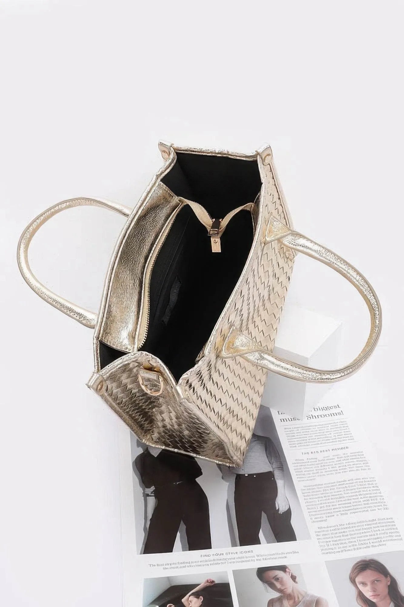 Metallic Braided Tote Bag - Bona Fide Fashion