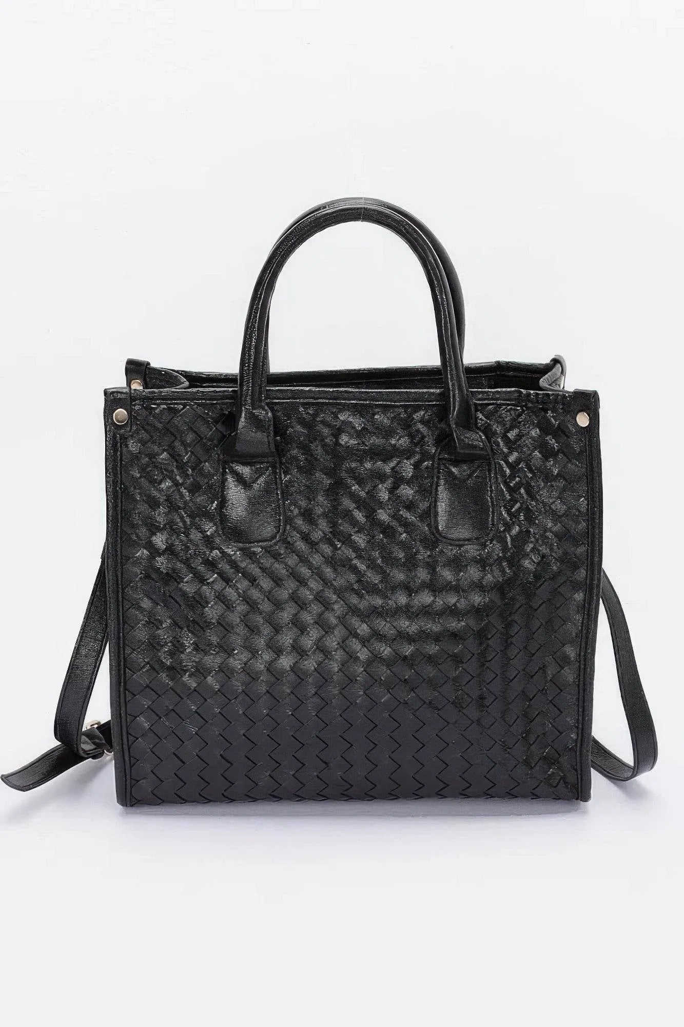 Metallic Braided Tote Bag - Bona Fide Fashion