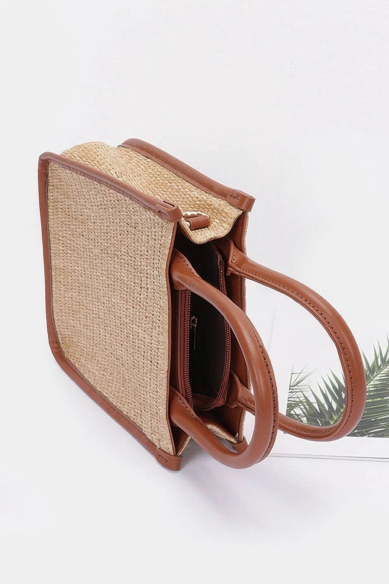 Faux Straw Tote Bag - Bona Fide Fashion