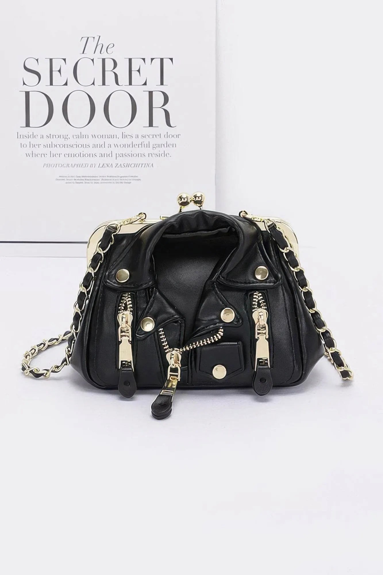 Faux Leather Jacket Style Crossbody Bag - Bona Fide Fashion