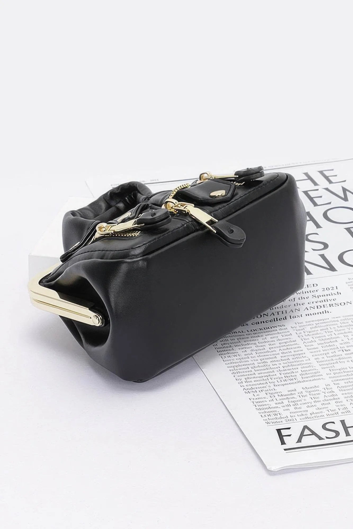 Faux Leather Jacket Style Crossbody Bag - Bona Fide Fashion