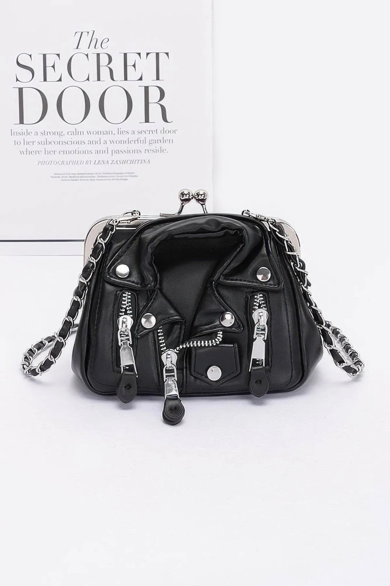 Faux Leather Jacket Style Crossbody Bag - Bona Fide Fashion