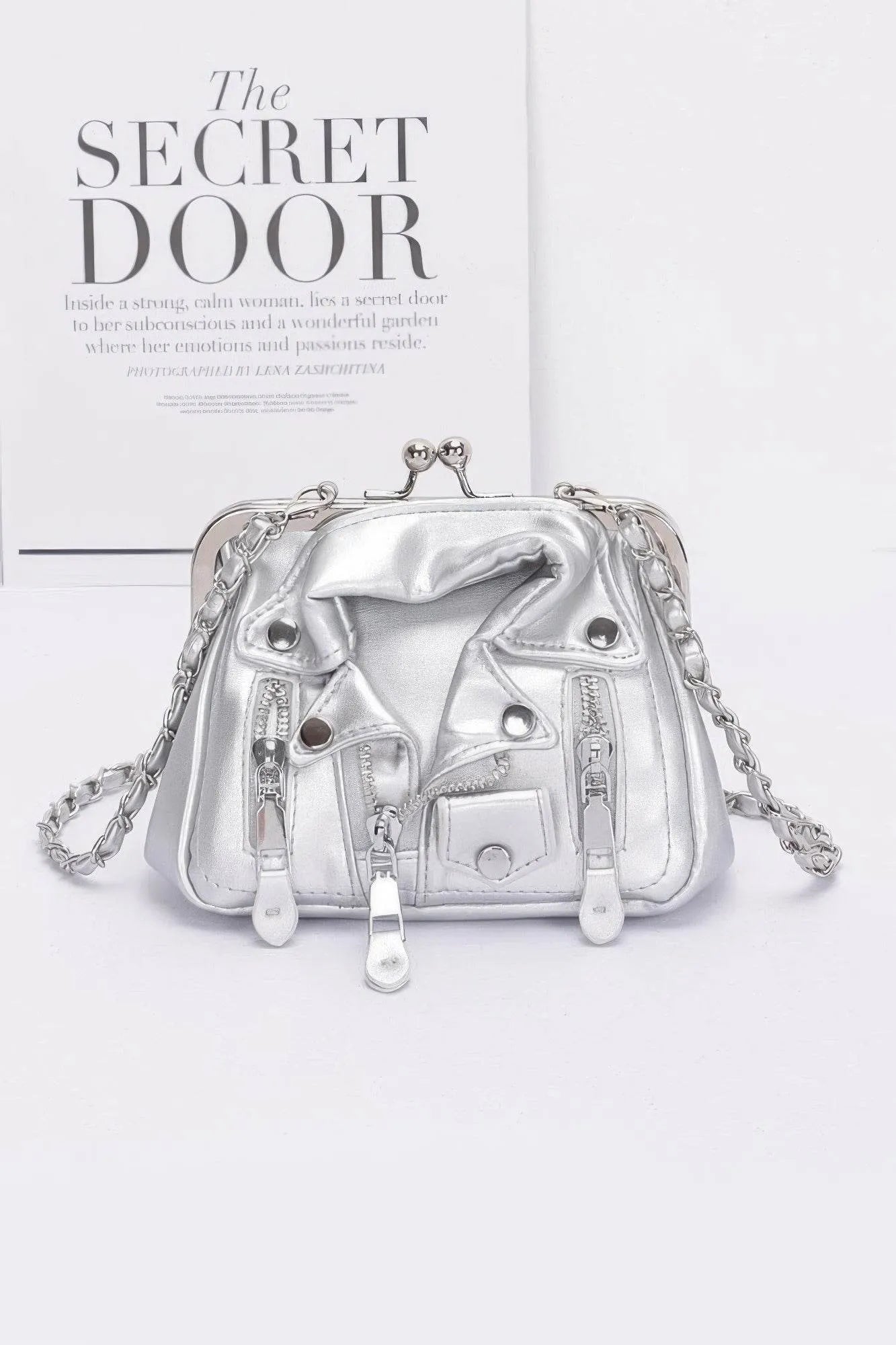 Faux Leather Jacket Style Crossbody Bag - Bona Fide Fashion