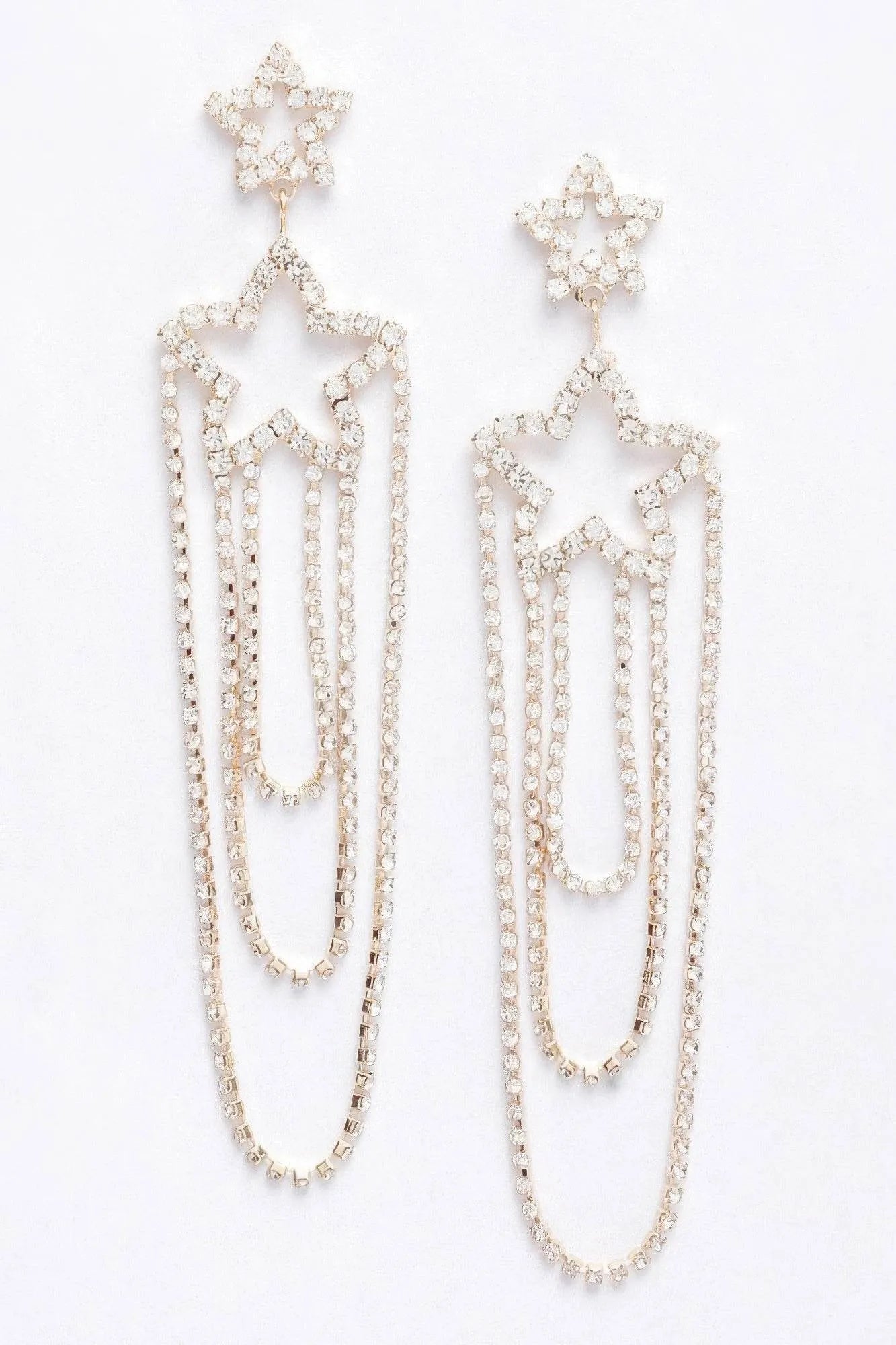 Rhinestone Fringe Earring - Bona Fide Fashion