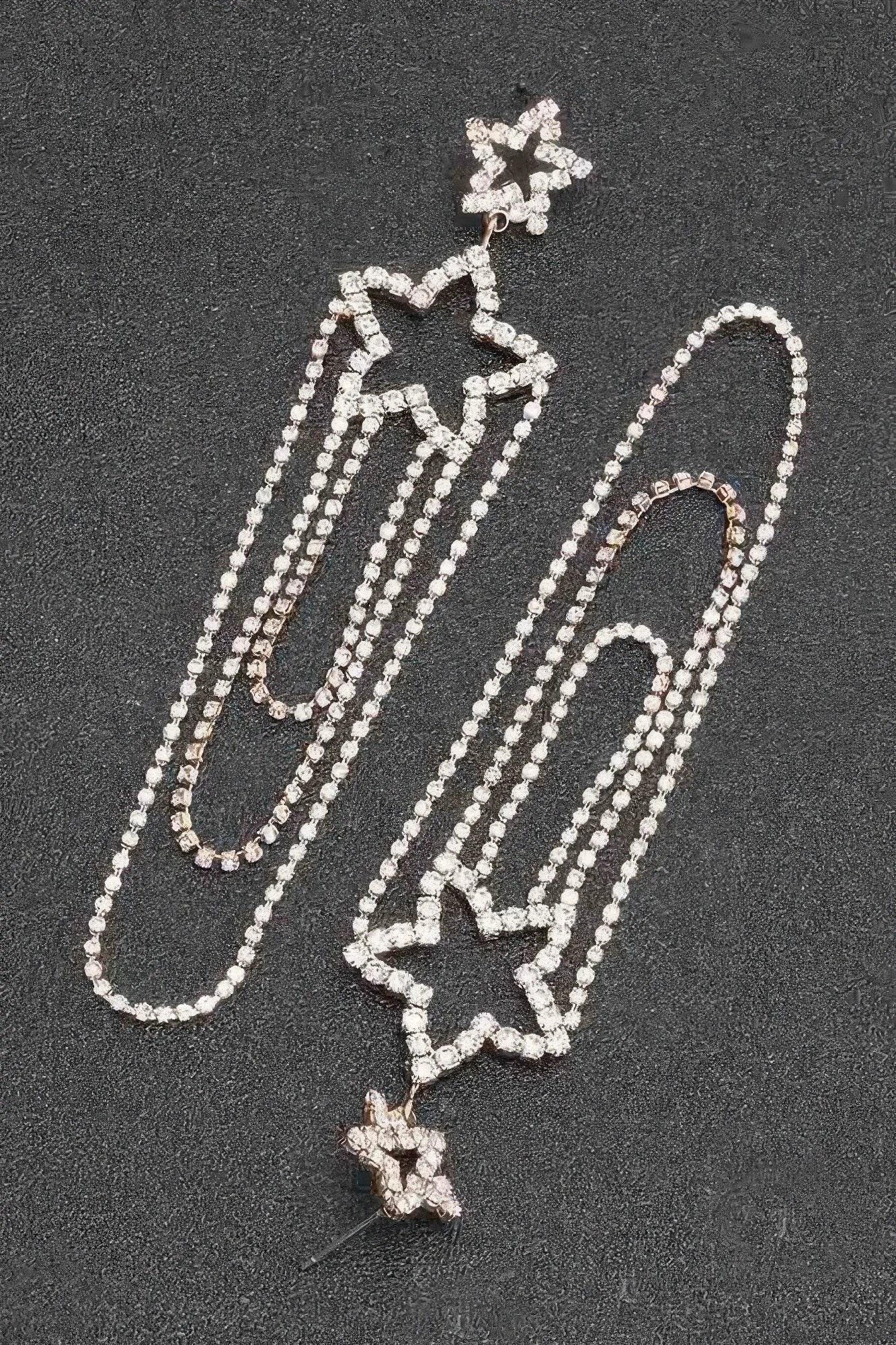 Rhinestone Fringe Earring - Bona Fide Fashion