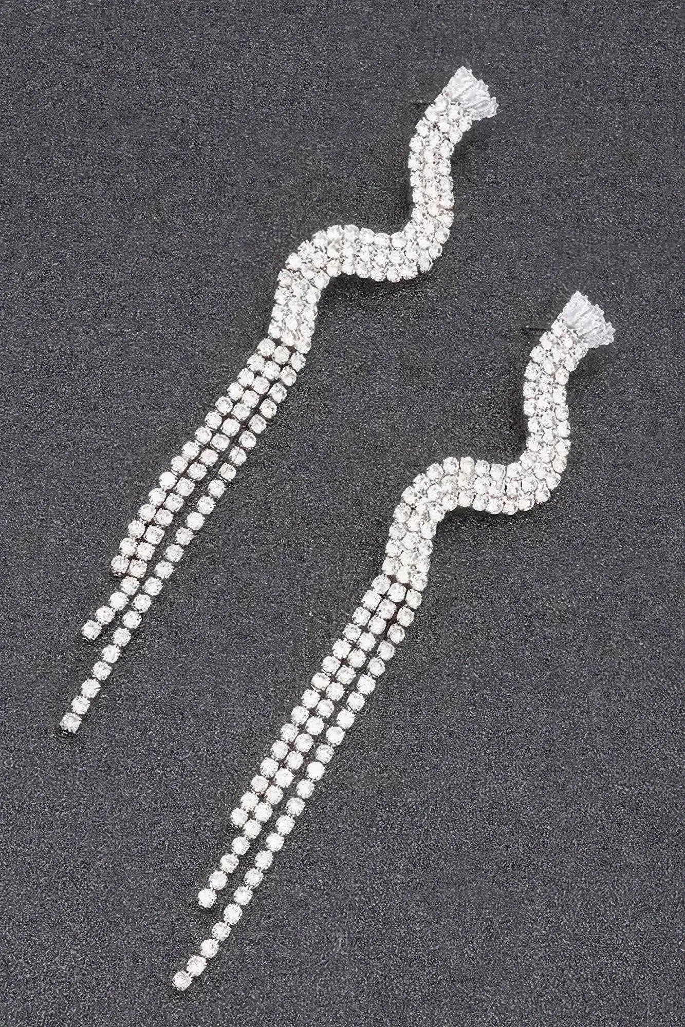 Rhinestone Fringe Earring - Bona Fide Fashion