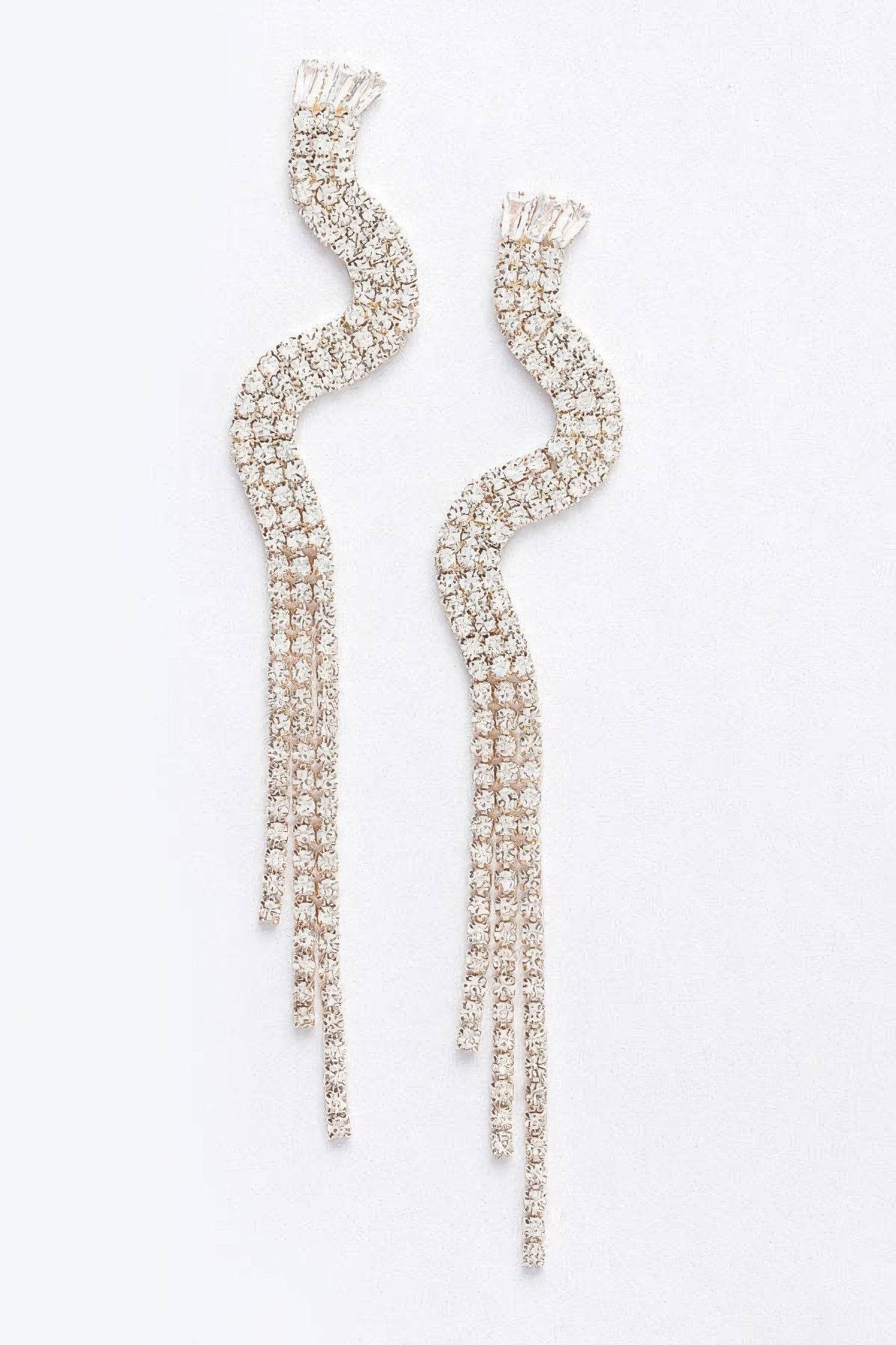 Rhinestone Fringe Earring - Bona Fide Fashion