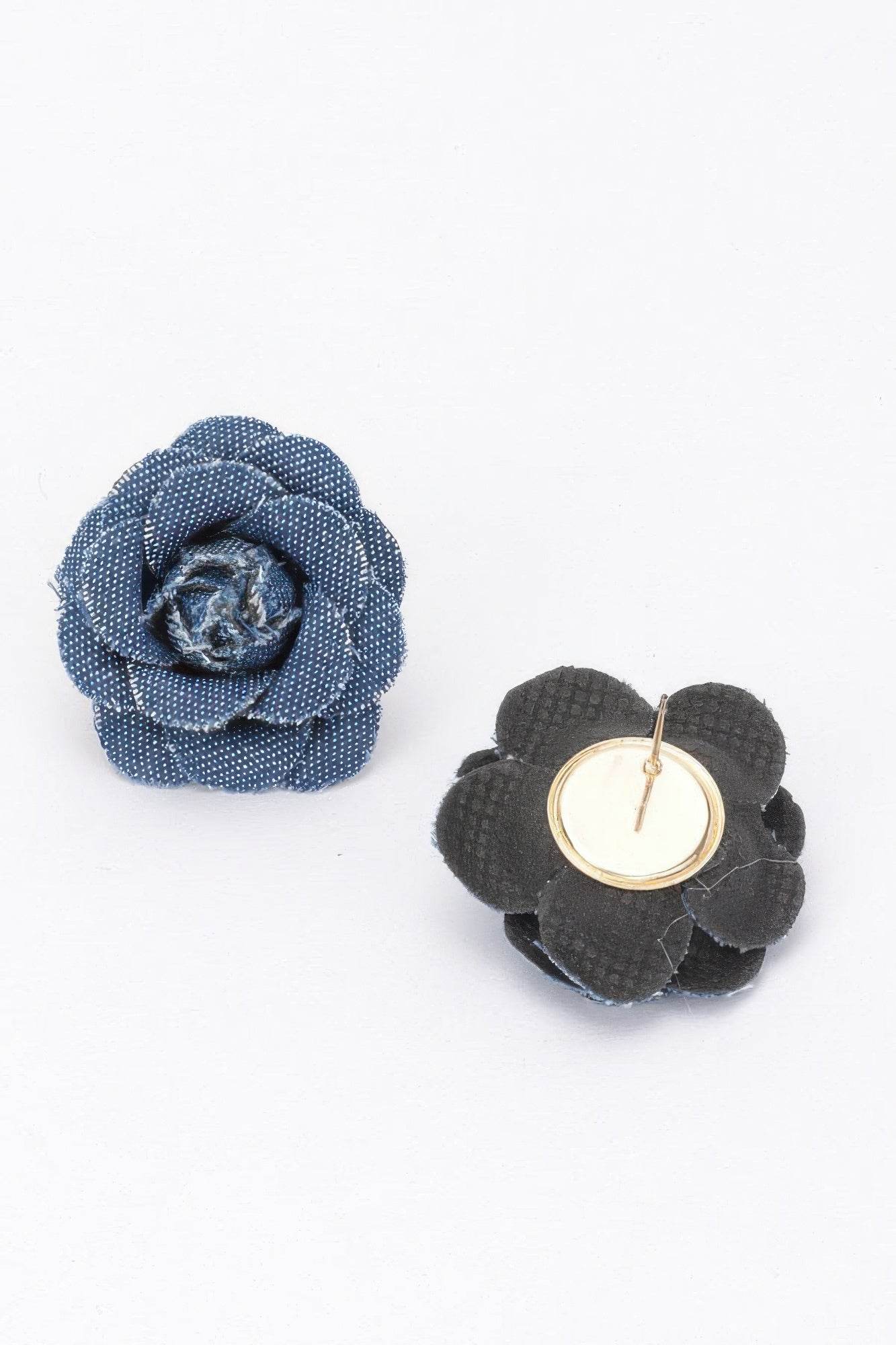 Denim Flower Earring - Bona Fide Fashion