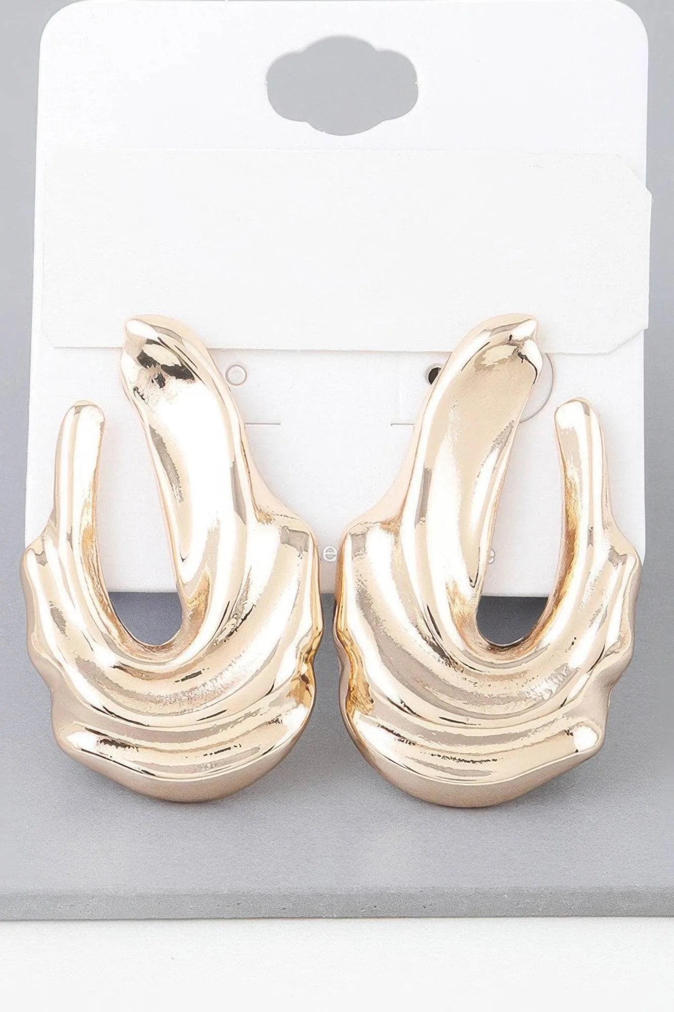 Shiny Ripple Drop Earrings - Bona Fide Fashion