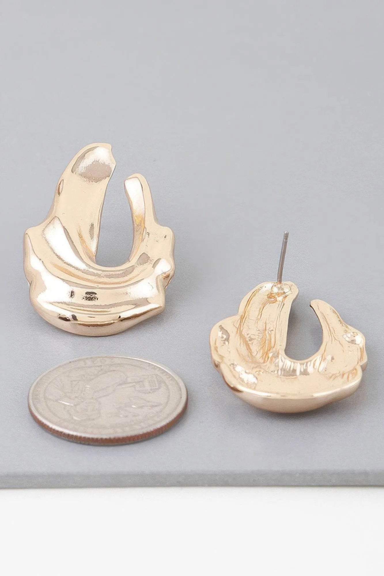 Shiny Ripple Drop Earrings - Bona Fide Fashion