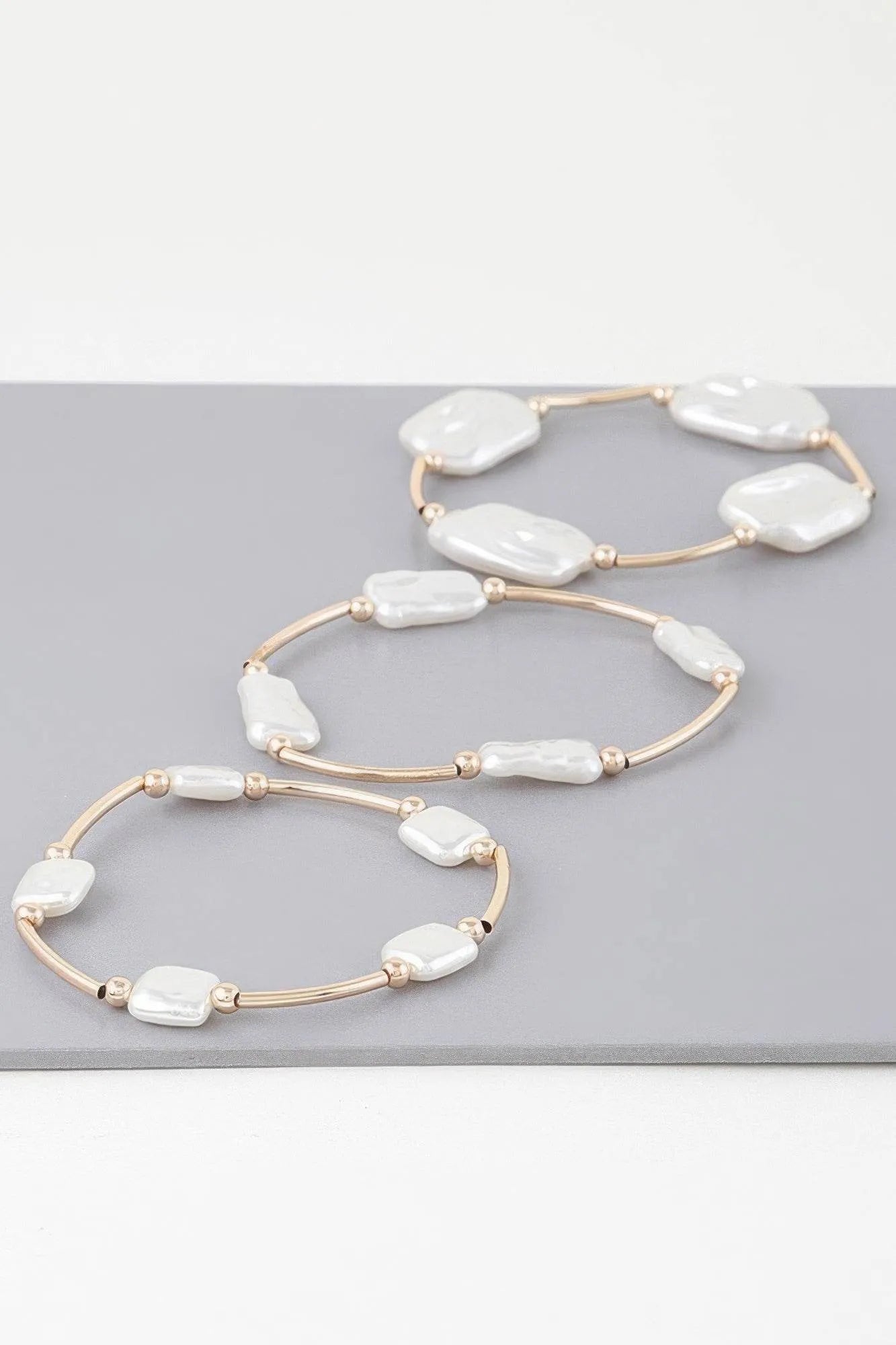 Multi Abstract Pearl Stone Tube Bracelet - Bona Fide Fashion
