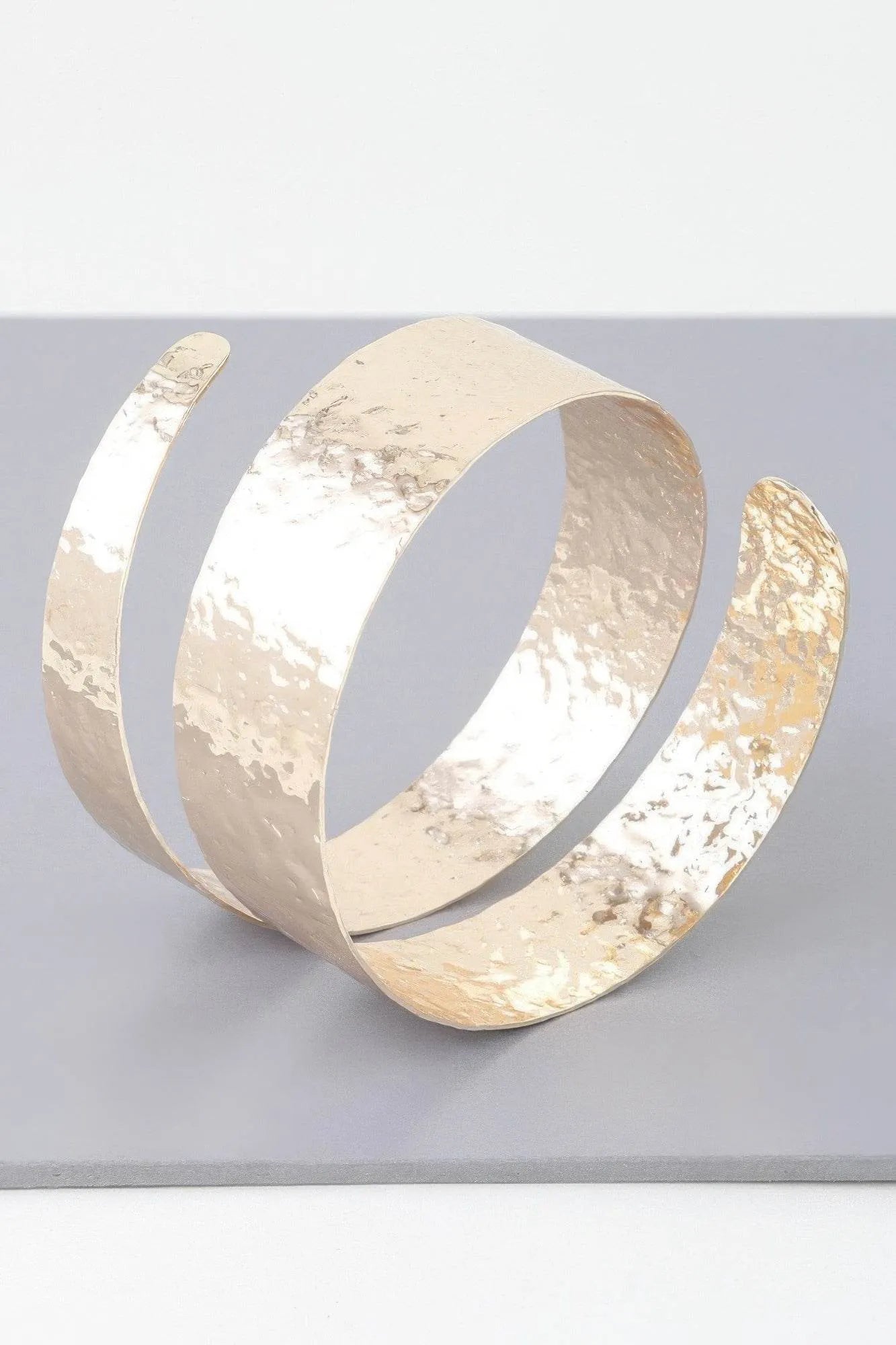 Hammered Wrap Around Cuff Bracelet - Bona Fide Fashion