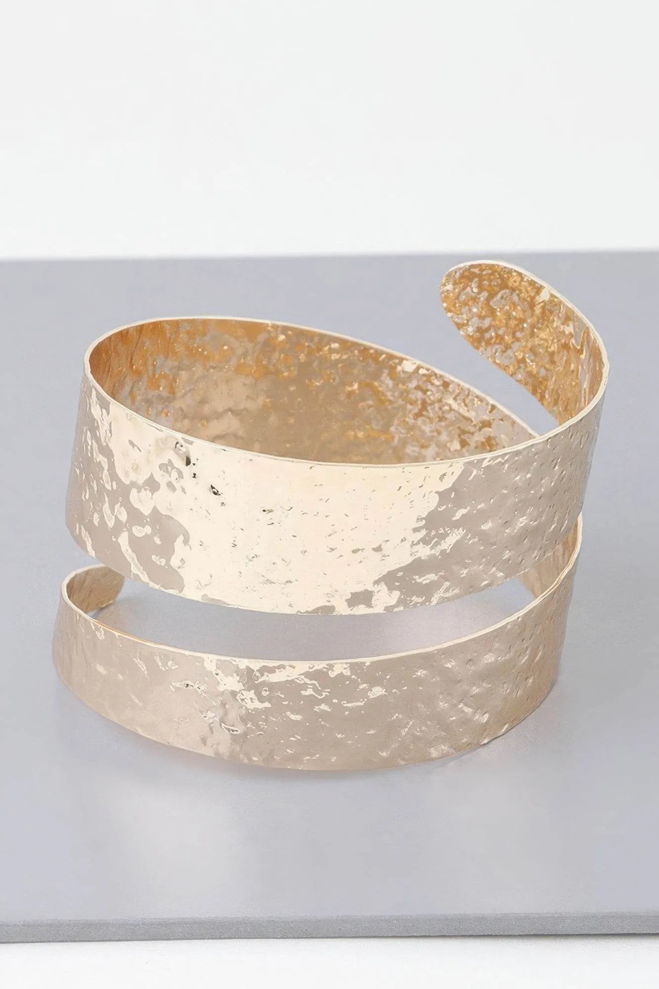 Hammered Wrap Around Cuff Bracelet - Bona Fide Fashion