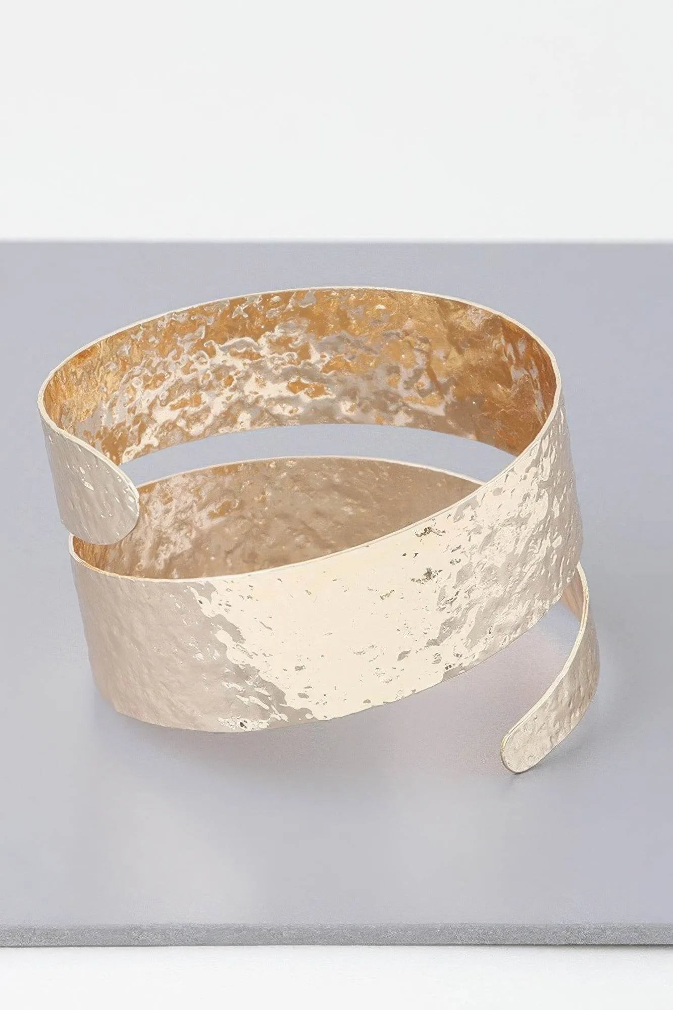 Hammered Wrap Around Cuff Bracelet - Bona Fide Fashion