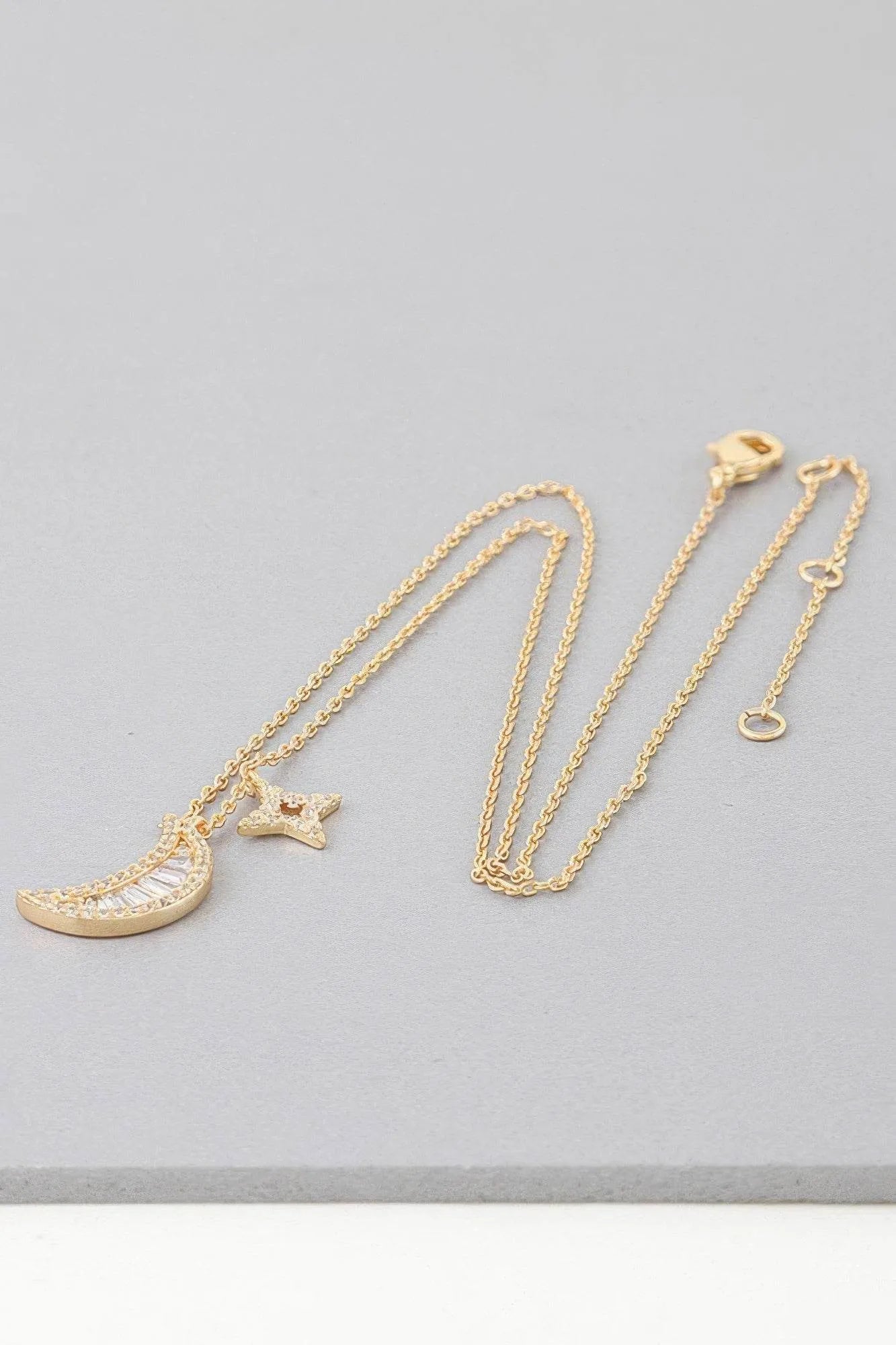 Jeweled Sun N Moon Necklace - Bona Fide Fashion