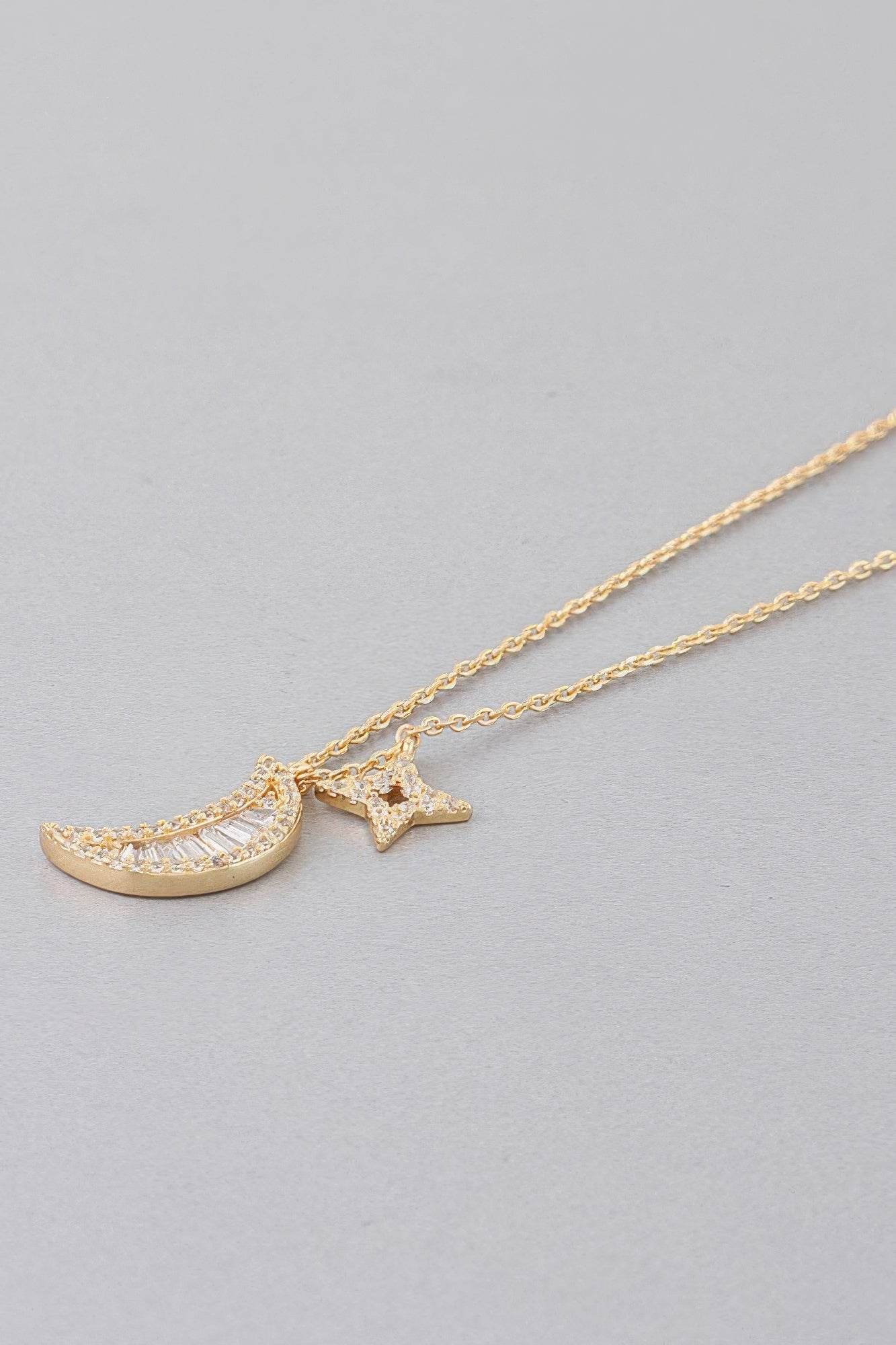 Jeweled Sun N Moon Necklace - Bona Fide Fashion