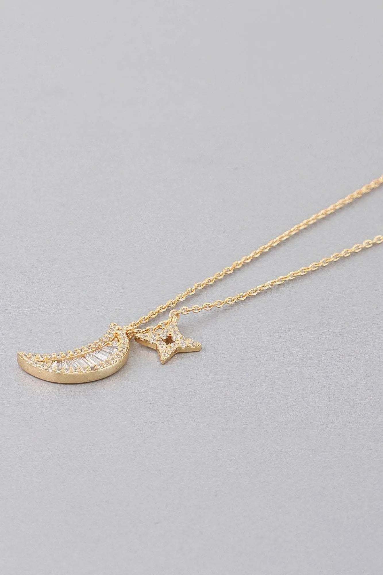 Jeweled Sun N Moon Necklace - Bona Fide Fashion