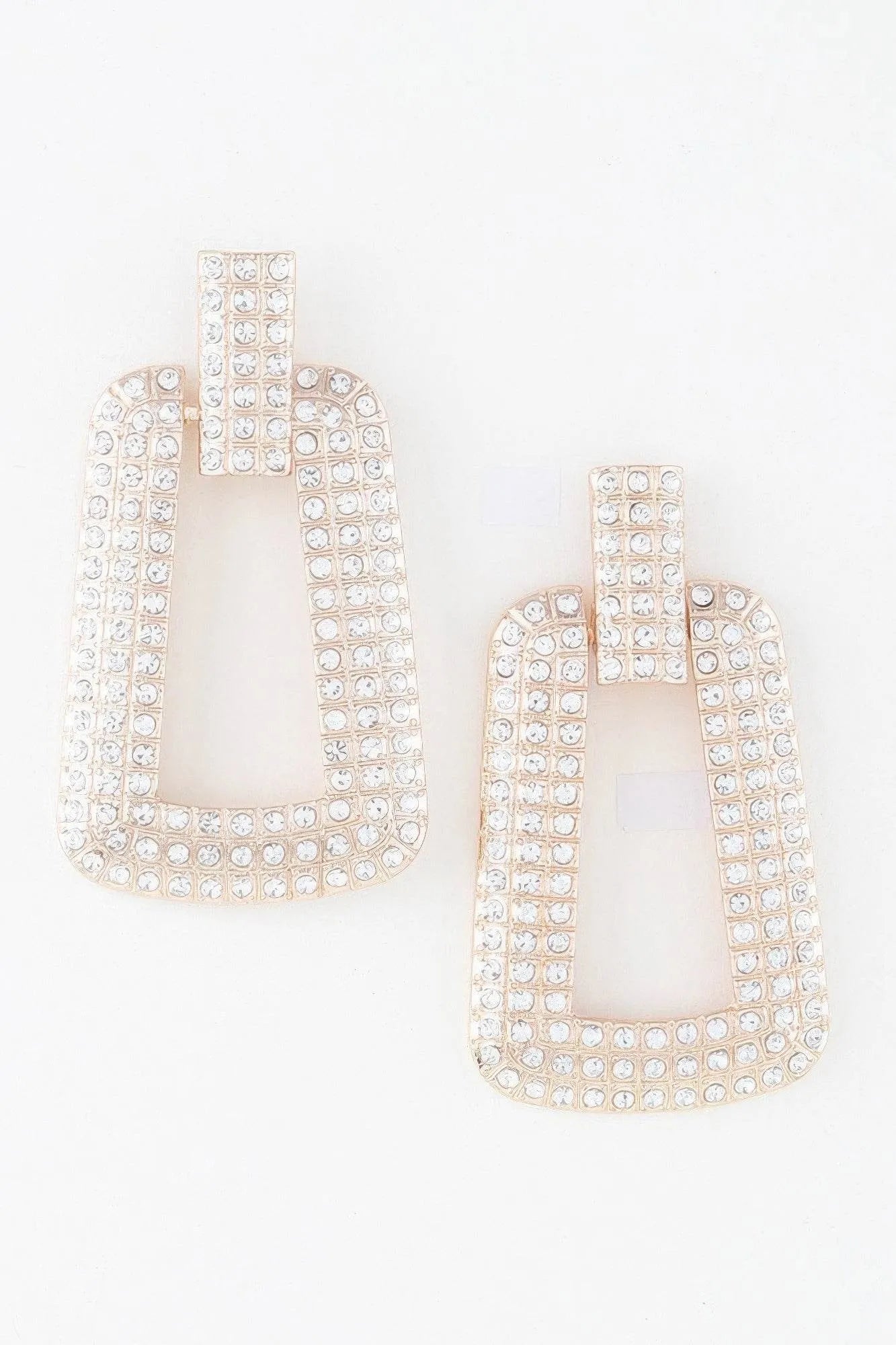 Triple Rhinestone Frame Earrings - Bona Fide Fashion