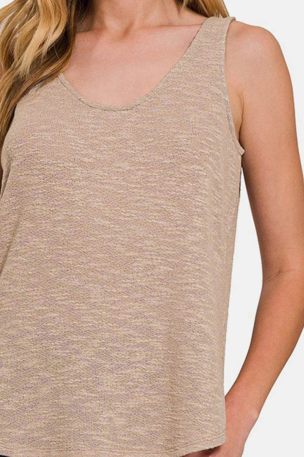 Zenana Round Neck Tank Top – Curved Hem Sleeveless Basic for Everyday Wear - Bona Fide Fashion