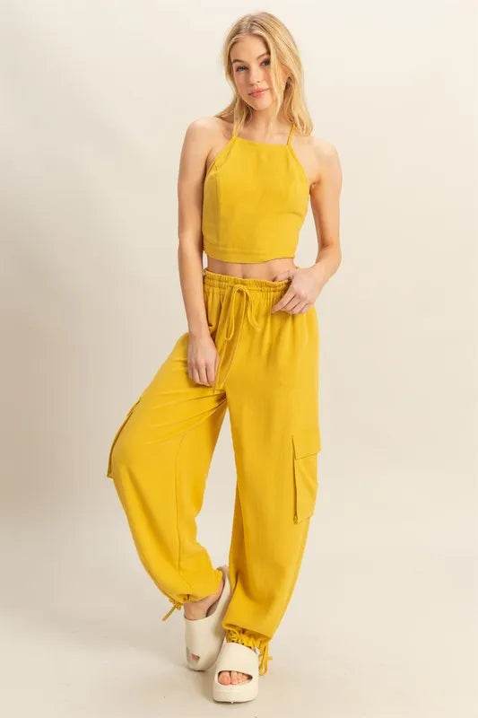 HYFVE Crop Top and Cargo Pants Set - Bona Fide Fashion